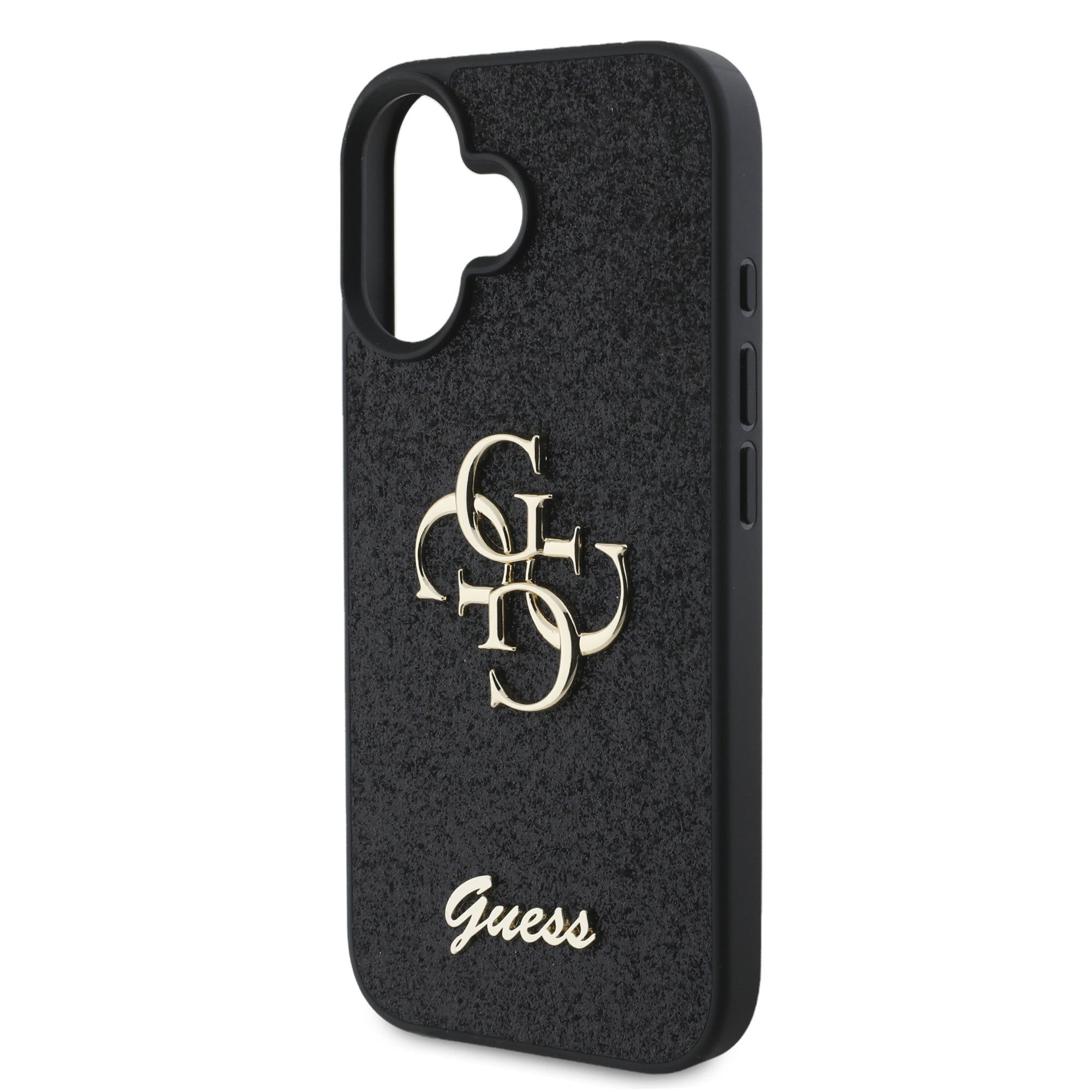 Guess Fixed Glitter Big 4G Logo Case Θήκη προστασίας από σιλικόνη – iPhone 16 (Μαύρο – GUHCP16SHG4SGK)