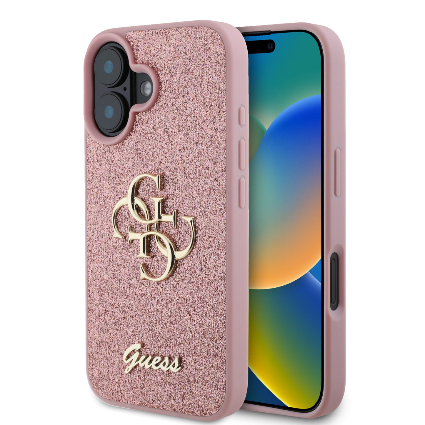 Guess Fixed Glitter Big 4G Logo Case Θήκη Προστασίας Από Σιλικόνη– Iphone 16 (Ροζ – Guhcp16Shg4Sgp) – Θήκη για κινητό από το PhoneBazaar.gr