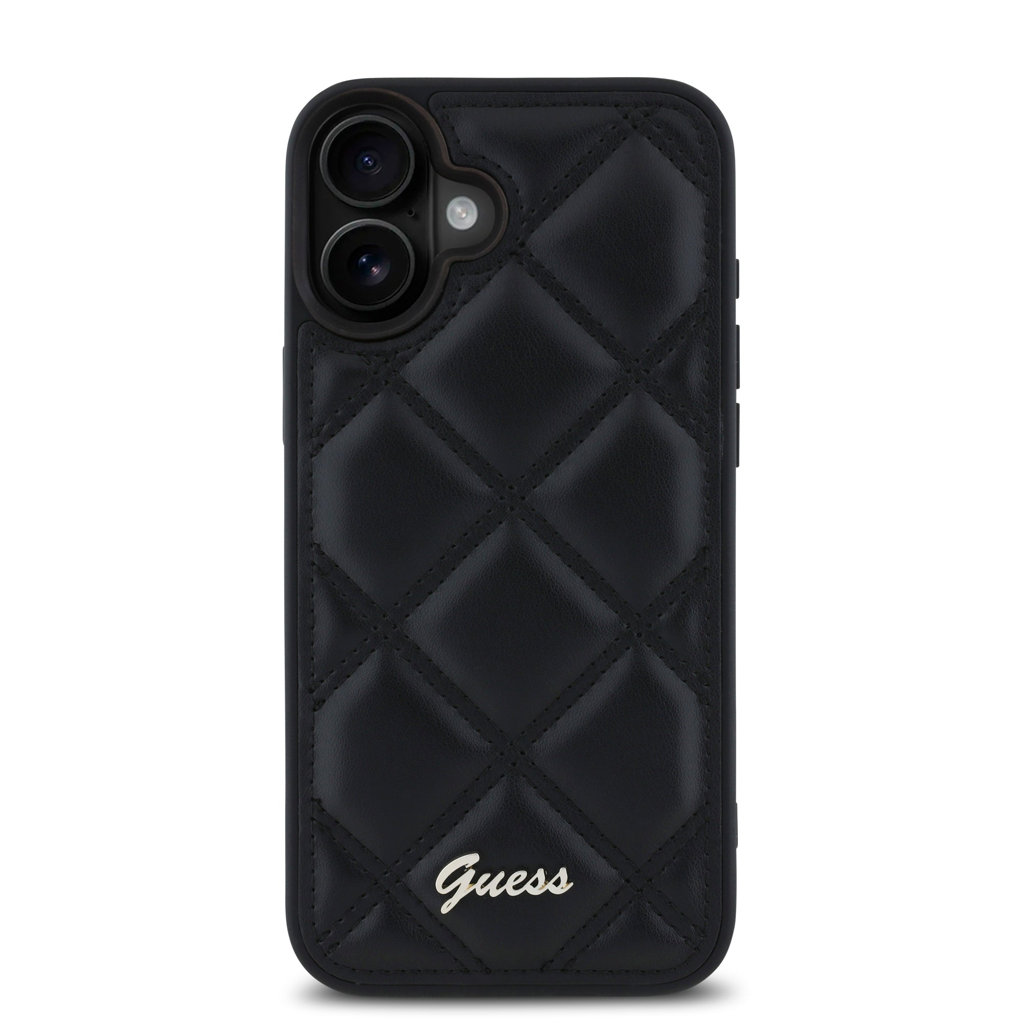 Guess “Quilted Metal Logo Collection” PU Case Θήκη προστασίας από δερματίνη – iPhone 16 (Μαύρο – GUHCP16SPSQSQSK)
