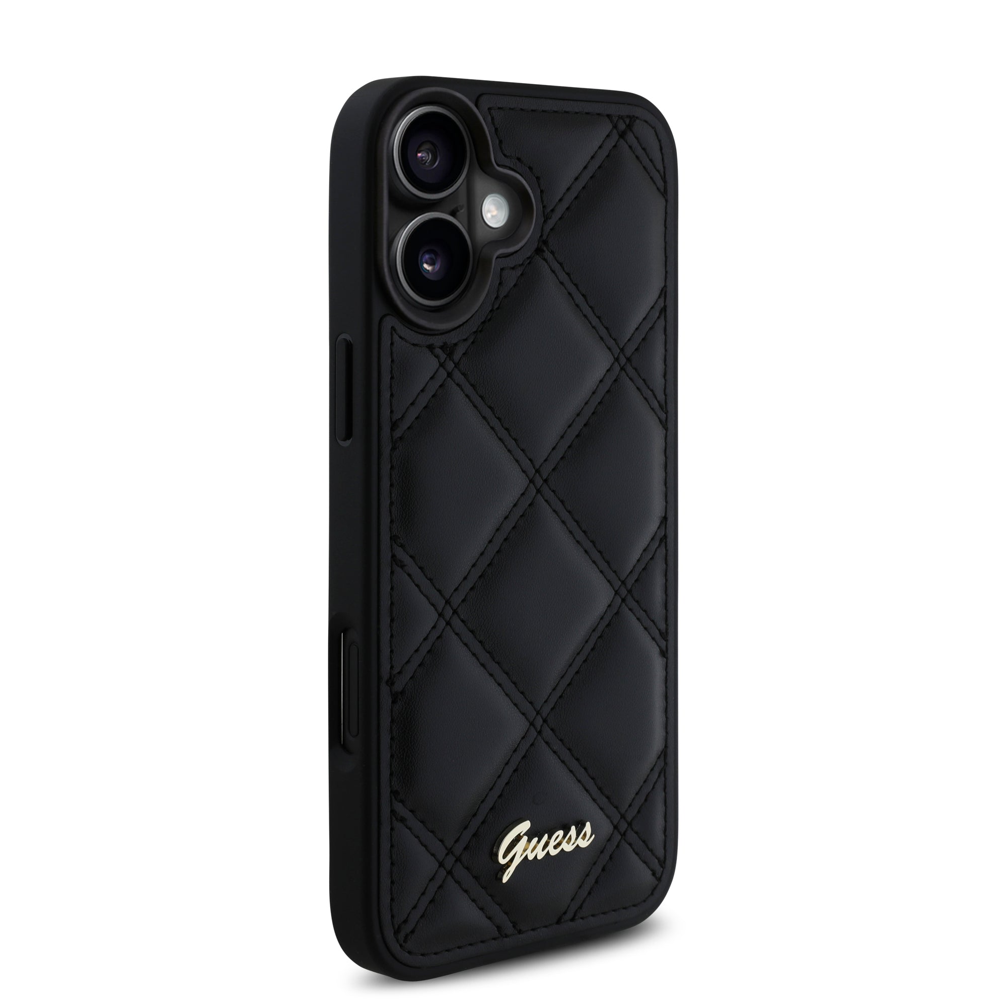 Guess “Quilted Metal Logo Collection” PU Case Θήκη προστασίας από δερματίνη – iPhone 16 (Μαύρο – GUHCP16SPSQSQSK)