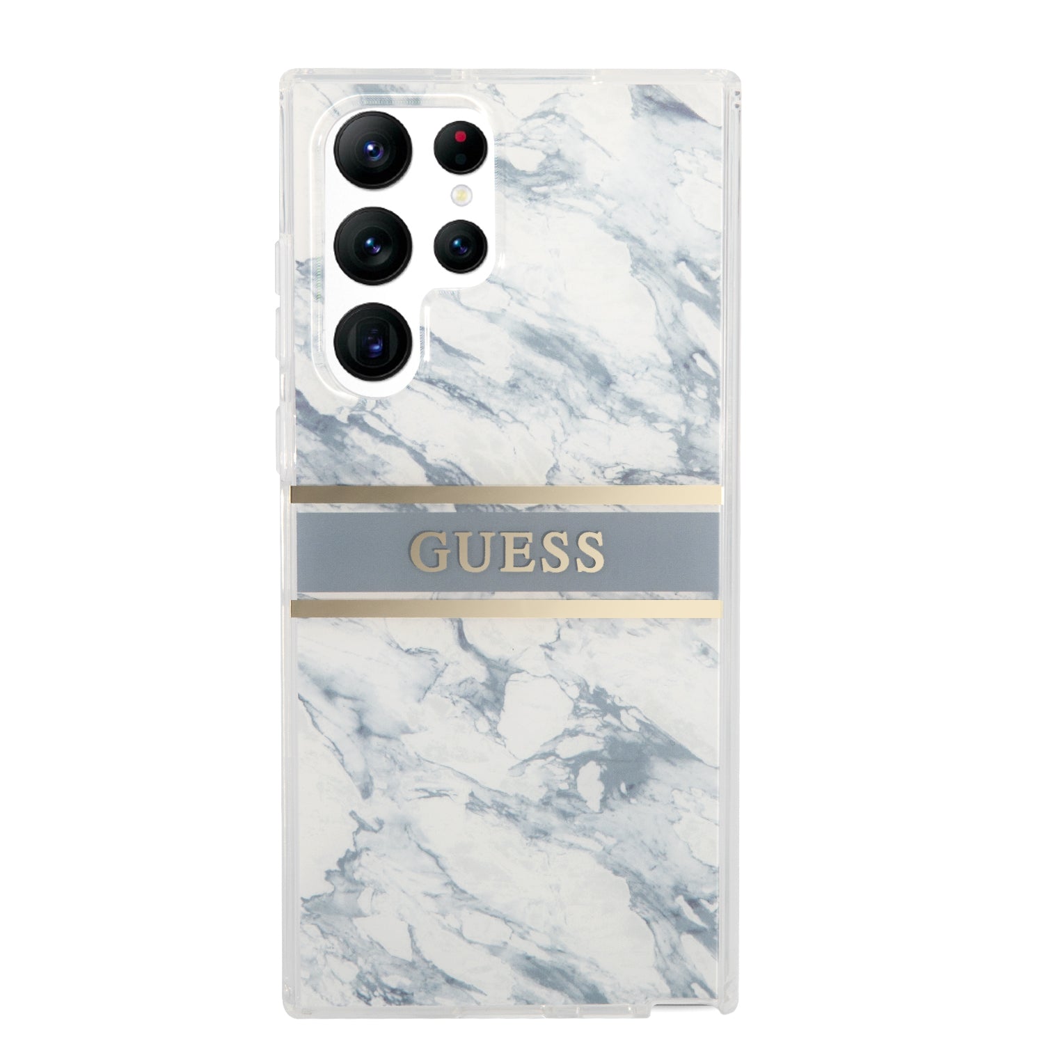 Guess "Marble Collection" Printed Stripe Θήκη προστασίας με όψη μαρμάρου – Samsung Galaxy S22 Ultra (Μπλε/Λευκό)