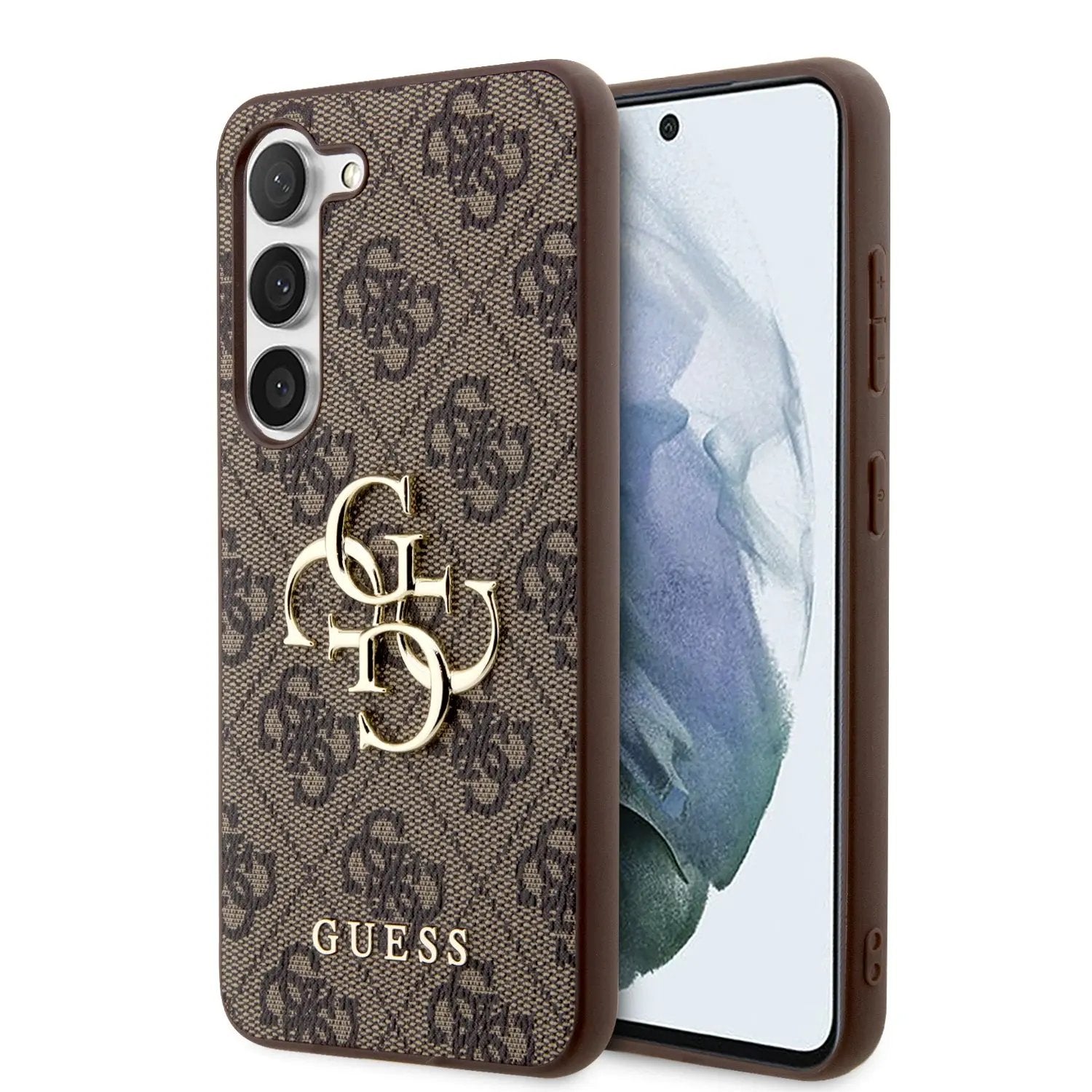 Guess “4g Logo Collection” Θήκη Προστασίας “saffiano” Απο Δερματινη – Samsung Galaxy S23 S911 (καφε) – PhoneBazaar