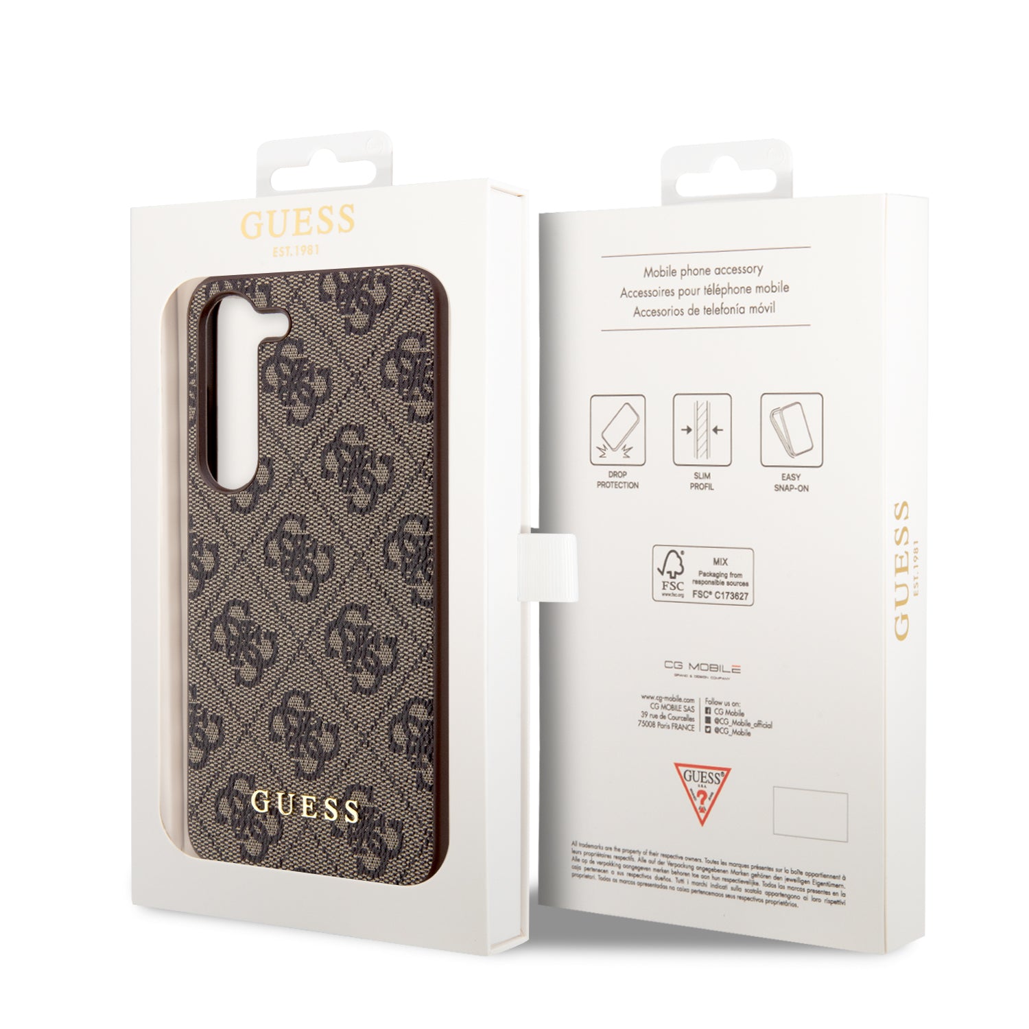 Guess “4G Metal Gold Logo Collection” Θηκη Προστασιας "Saffiano" – Samsung Galaxy S23 S911 (Καφέ)