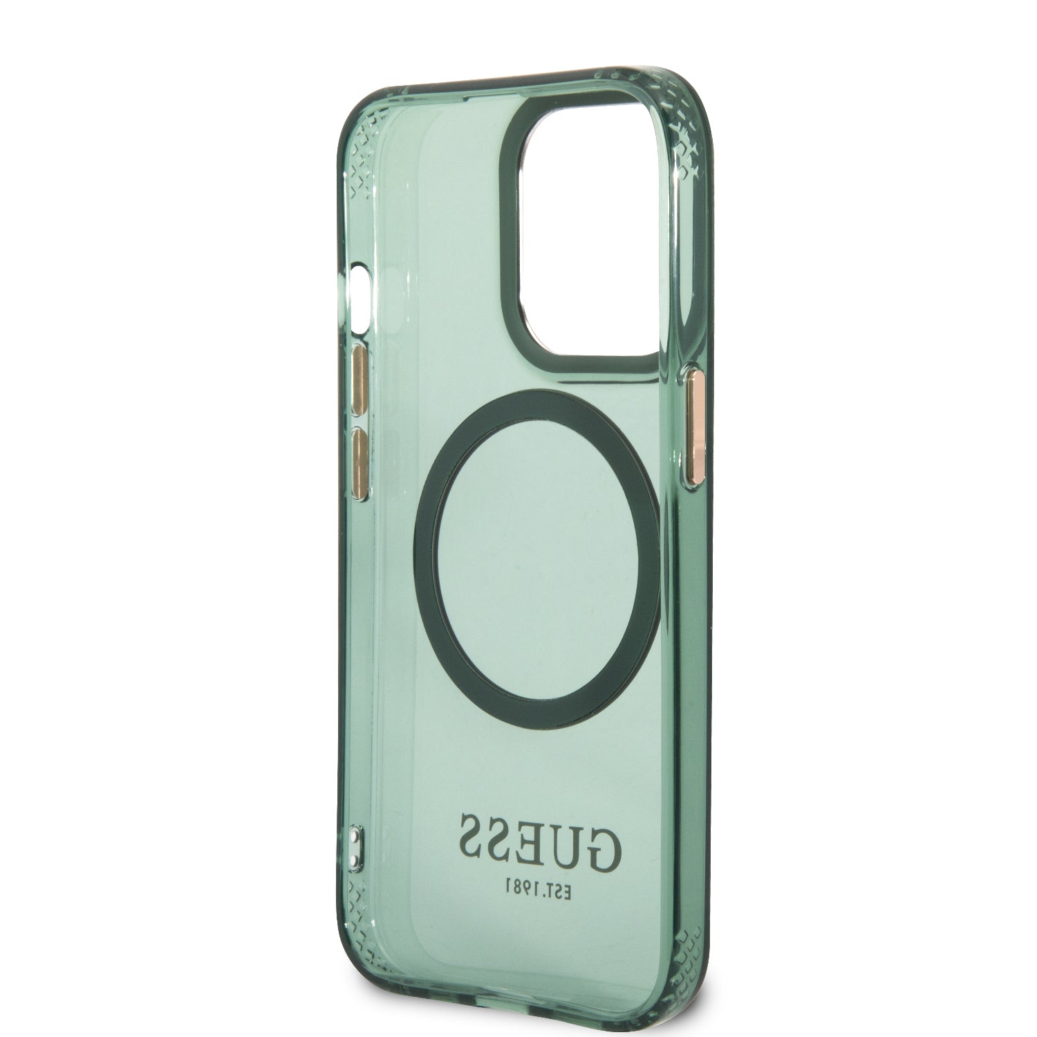 Guess “Gold Outline Translucent” MagSafe Hard Case Θήκη προστασίας από σκληρό πλαστικό – iPhone 13 Pro (Χακί – GUHMP13LHTCMA)