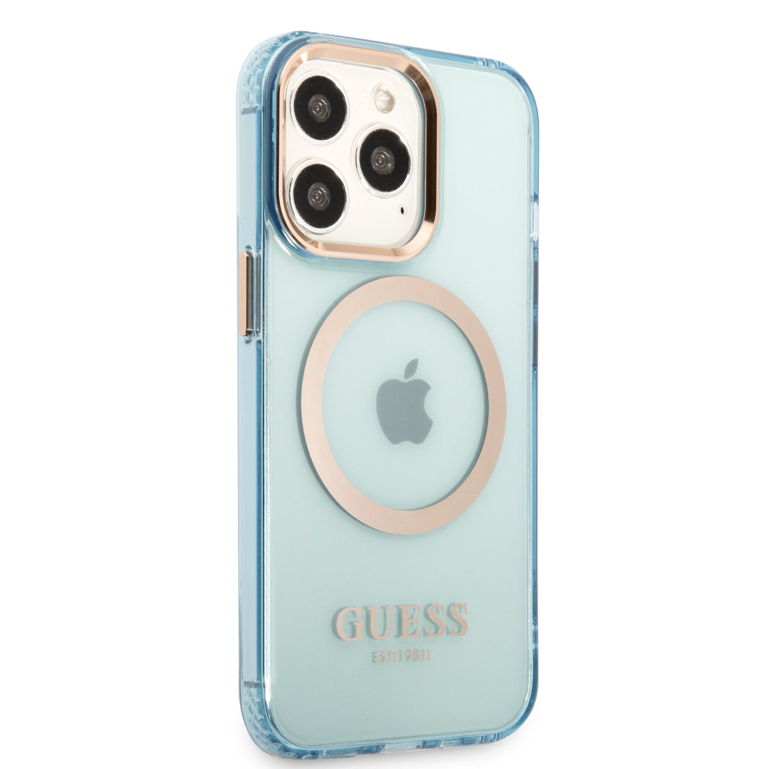 Guess “Gold Outline Collection” MagSafe Hard Case Θήκη προστασίας από σκληρό πλαστικό – iPhone 13 Pro Max (Μπλε – GUHMP13XHTCMB)