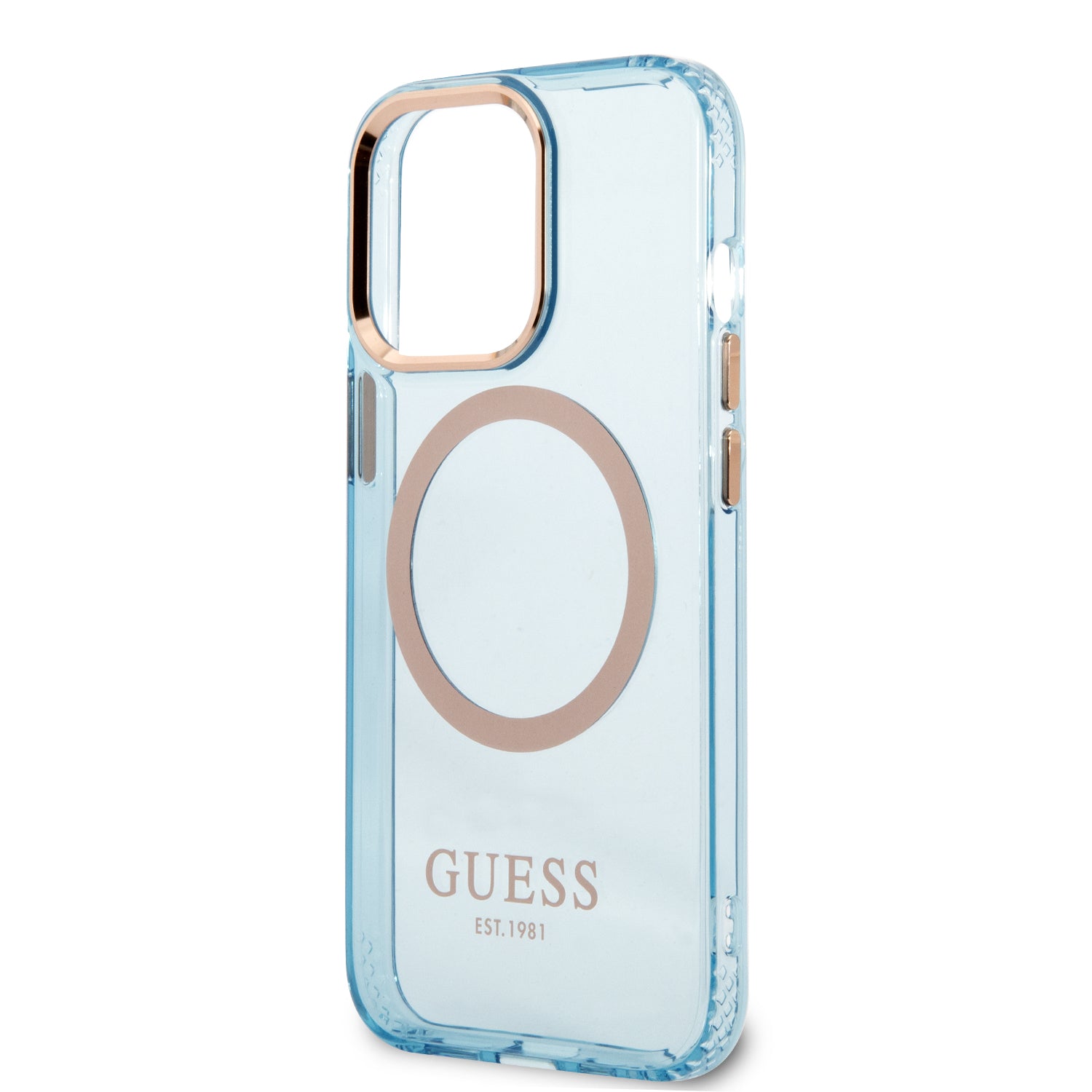 Guess “Gold Outline Collection” MagSafe Hard Case Θήκη προστασίας από σκληρό πλαστικό – iPhone 13 Pro Max (Μπλε – GUHMP13XHTCMB)