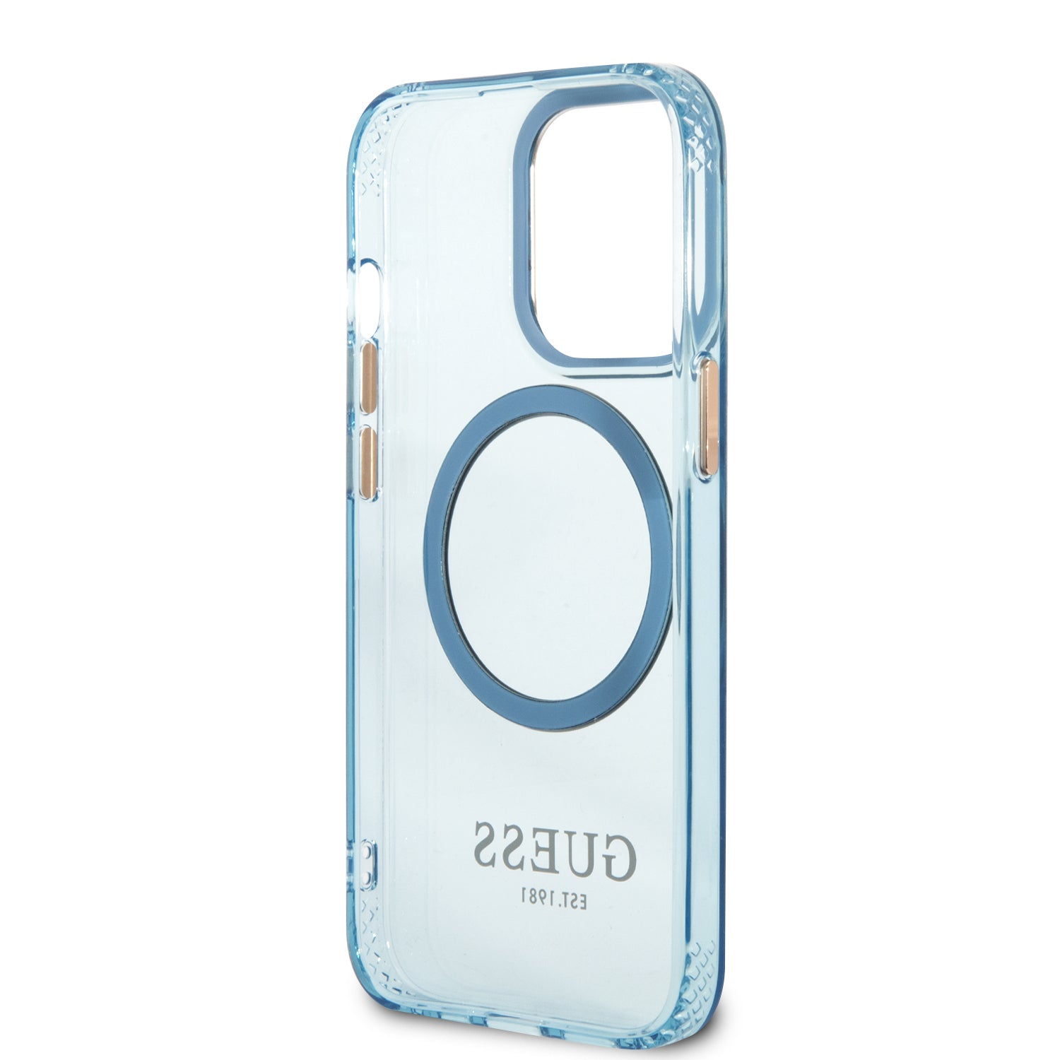 Guess “Gold Outline Collection” MagSafe Hard Case Θήκη προστασίας από σκληρό πλαστικό – iPhone 13 Pro Max (Μπλε – GUHMP13XHTCMB)