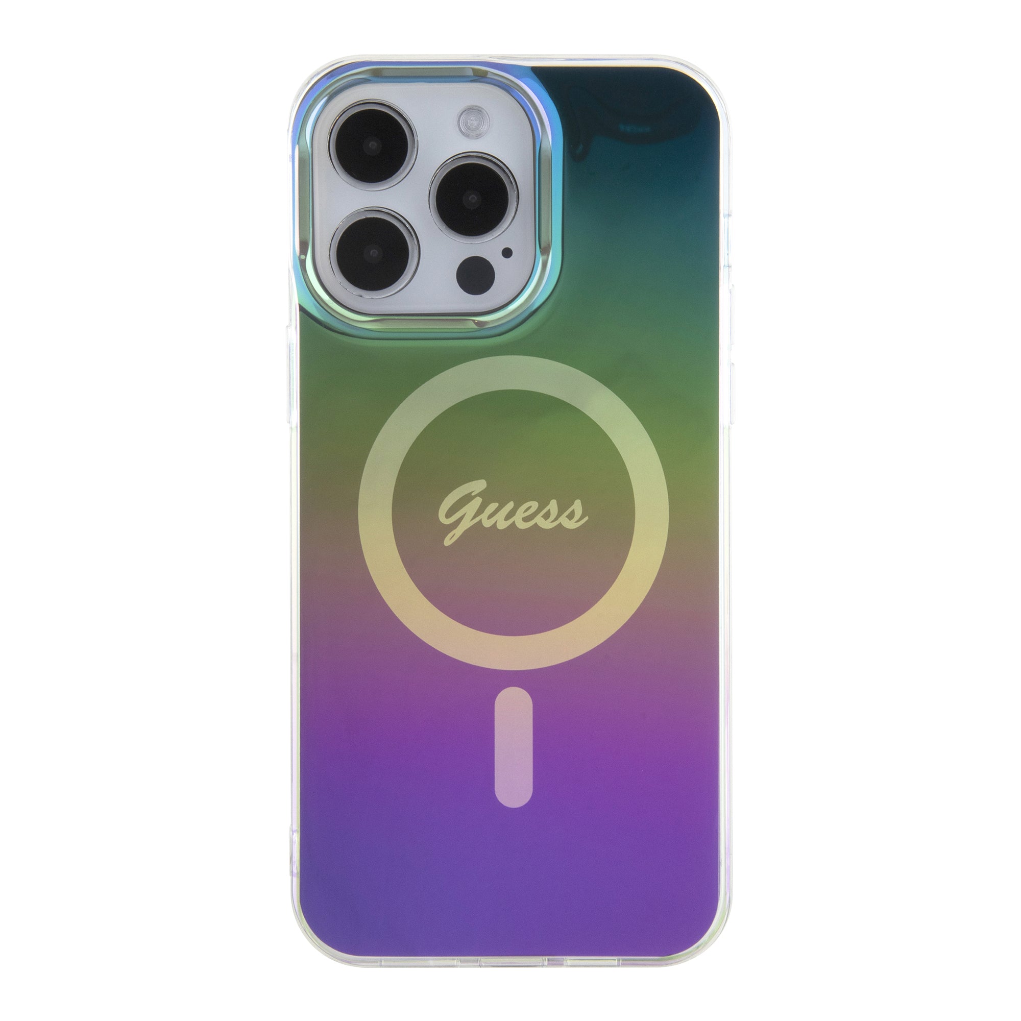 Guess Iridescent Magsafe Case Πολύχρωμη θήκη προστασίας από σκληρό πλαστικό – iPhone 15 Pro (Rainbow Black – GUHMP15LHITSK)