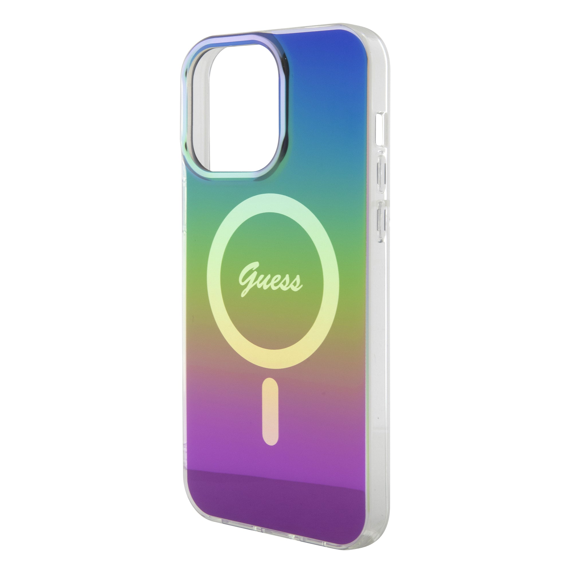 Guess Iridescent Magsafe Case Πολύχρωμη θήκη προστασίας από σκληρό πλαστικό – iPhone 15 Pro (Rainbow Black – GUHMP15LHITSK)