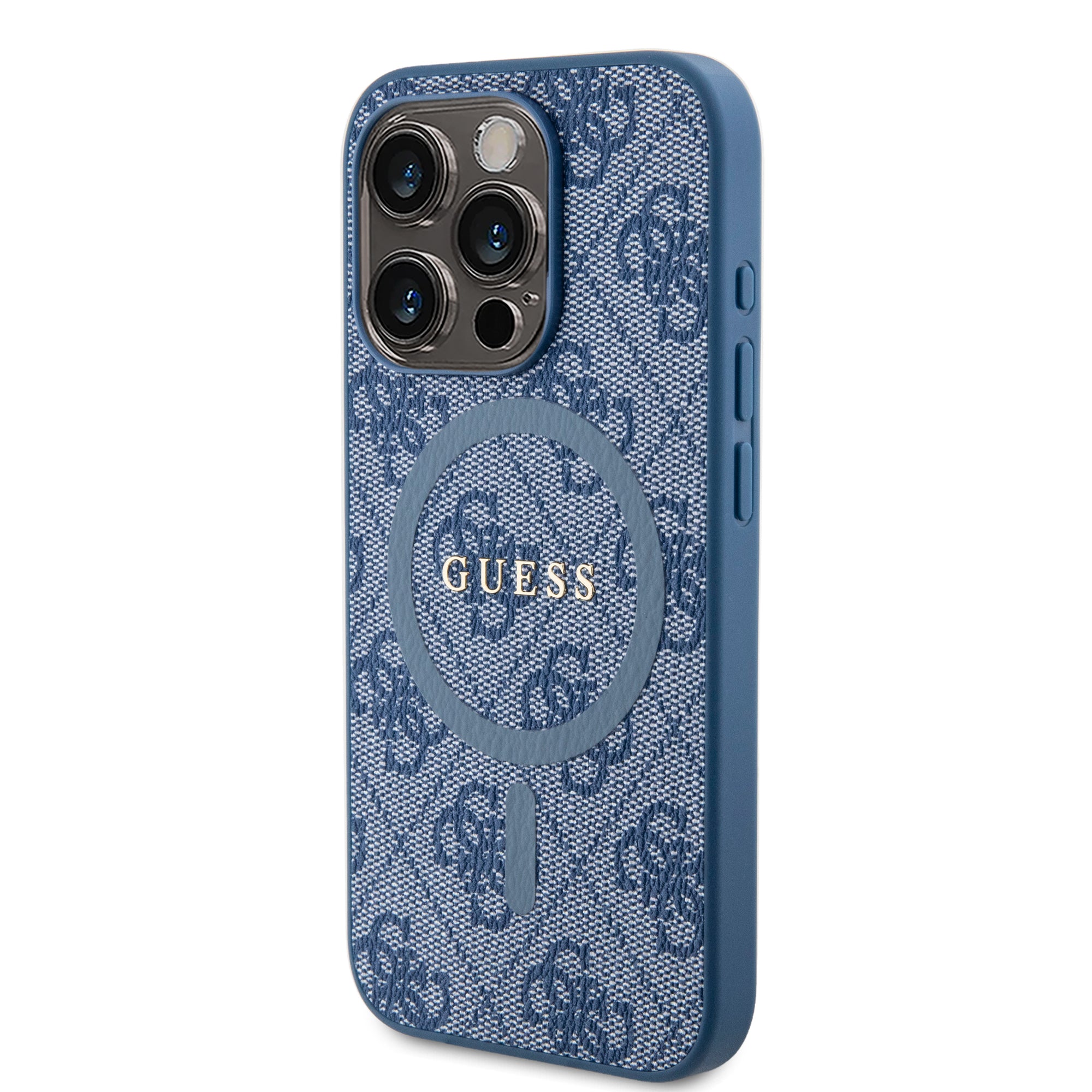 Guess “4g Logo Collection” Magsafe Ring Stand Hard Case Θήκη Προστασίας Απο Δερματινη – Iphone 15 Pro Max (μπλε – Guhmp15xg4gfrb) – PhoneBazaar