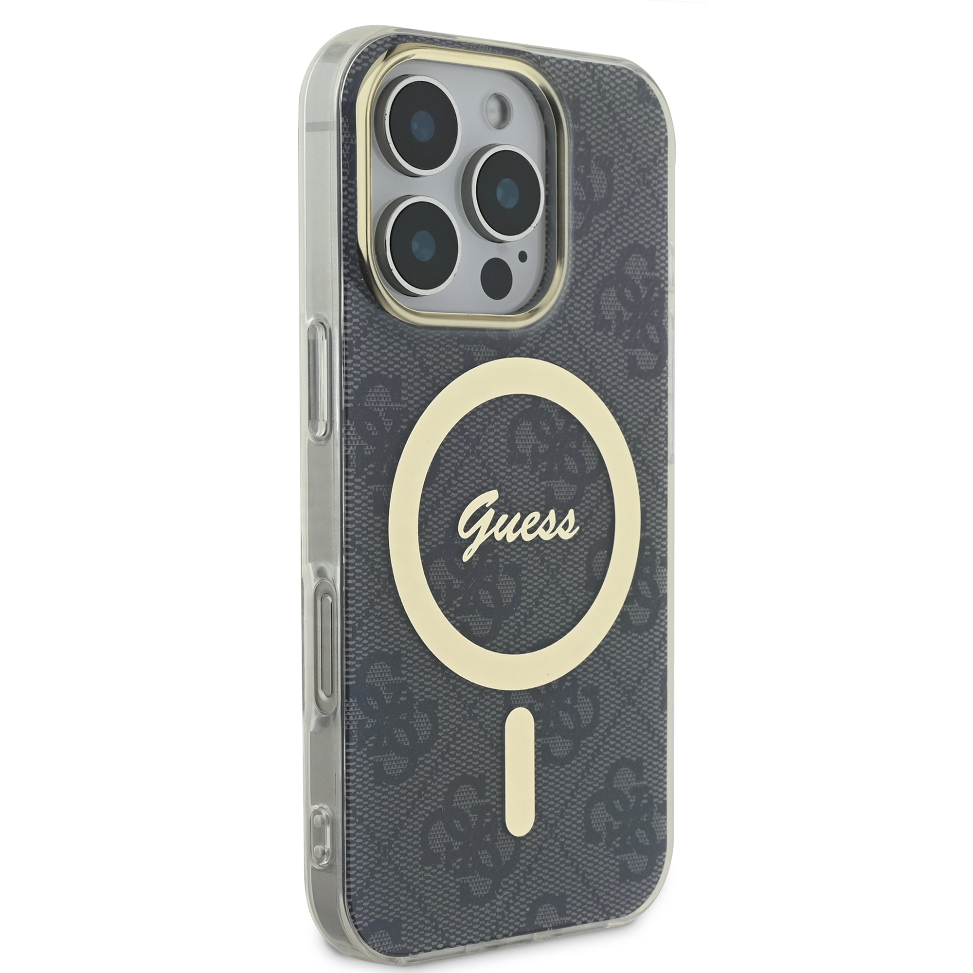 Guess Magsafe “4G Logο” Hard Case Ημιδιάφανη Θήκη προστασίας από σκληρό πλαστικό – iPhone 16 Pro (Διάφανο/Μαύρο – GUHMP16LH4STK)