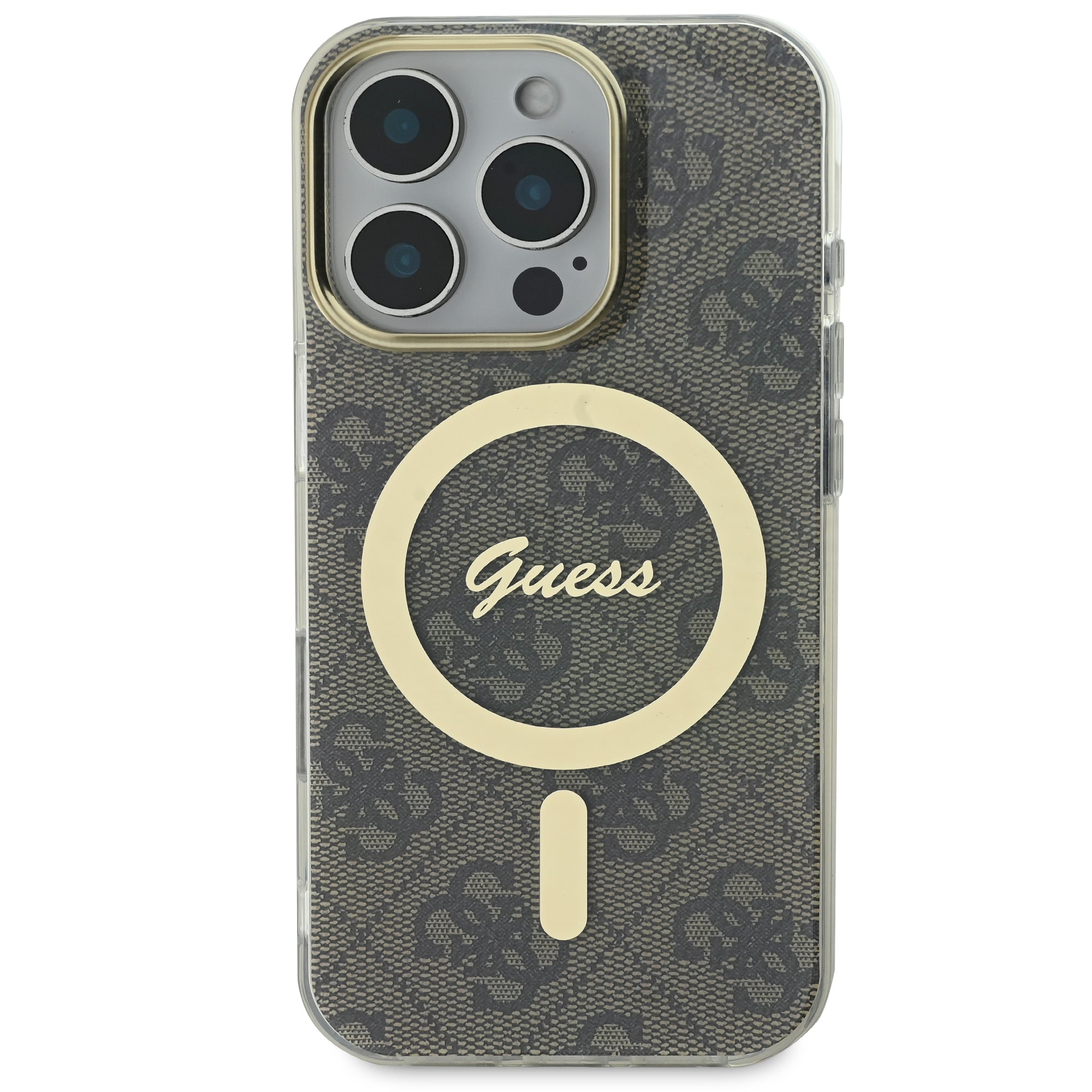 Guess Magsafe “4G Logο” Hard Case Ημιδιάφανη Θήκη προστασίας από σκληρό πλαστικό – iPhone 16 Pro (Διάφανο/Καφέ – GUHMP16LH4STW)