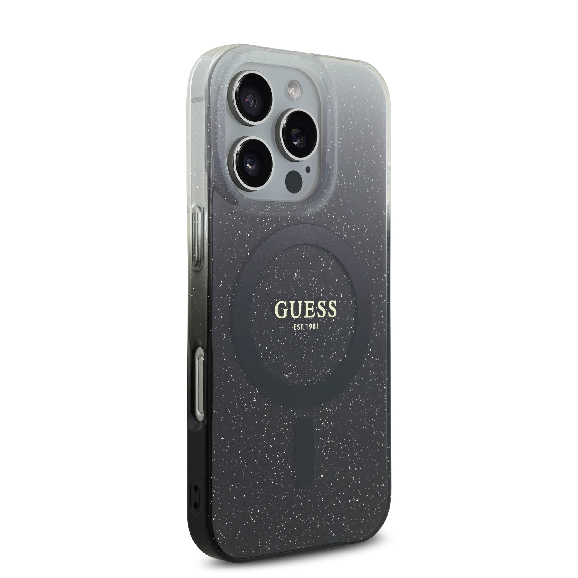 Guess Magsafe “Glitter Gradient” Hard Case Θήκη προστασίας από σκληρό πλαστικό – iPhone 16 Pro (Μαύρο – GUHMP16LHGRCELK)
