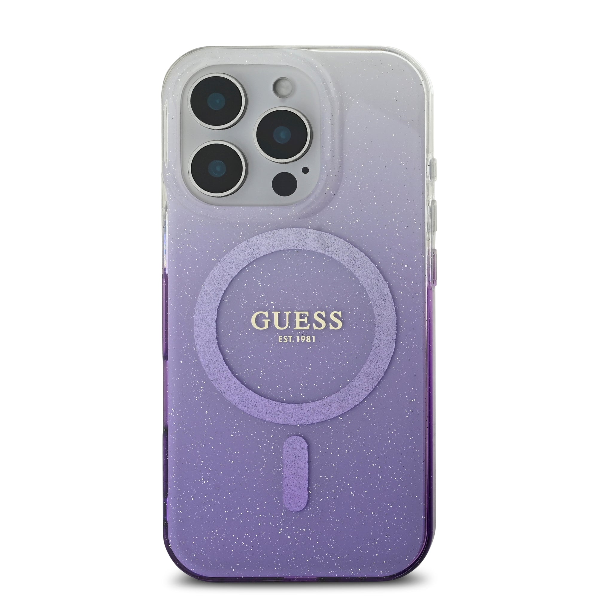 Guess Magsafe “Glitter Gradient” Hard Case Θήκη προστασίας από σκληρό πλαστικό – iPhone 16 Pro (Μωβ – GUHMP16LHGRCELU)