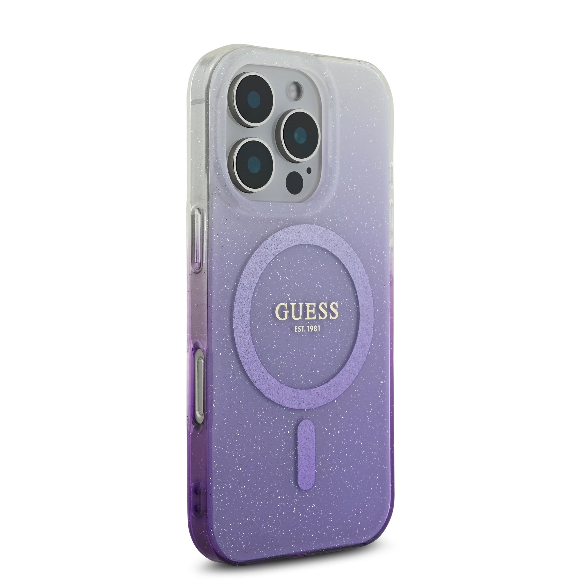 Guess Magsafe “Glitter Gradient” Hard Case Θήκη προστασίας από σκληρό πλαστικό – iPhone 16 Pro (Μωβ – GUHMP16LHGRCELU)