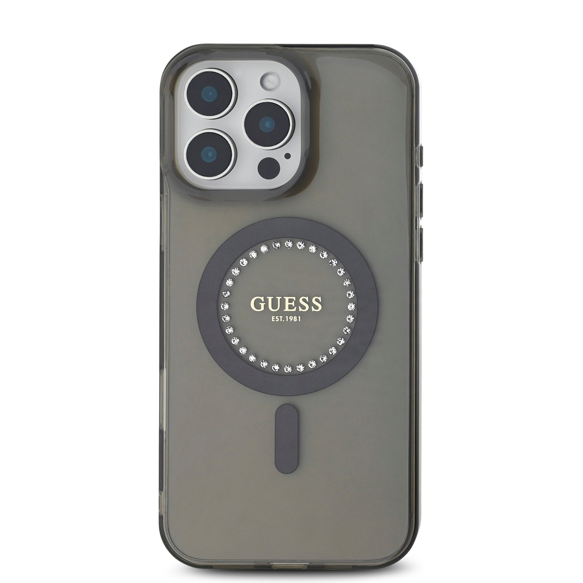 Guess Magsafe “Rhinestones” Hard Case Θήκη προστασίας από σκληρό πλαστικό – iPhone 16 Pro (Μαύρο – GUHMP16LPFTDTEK)