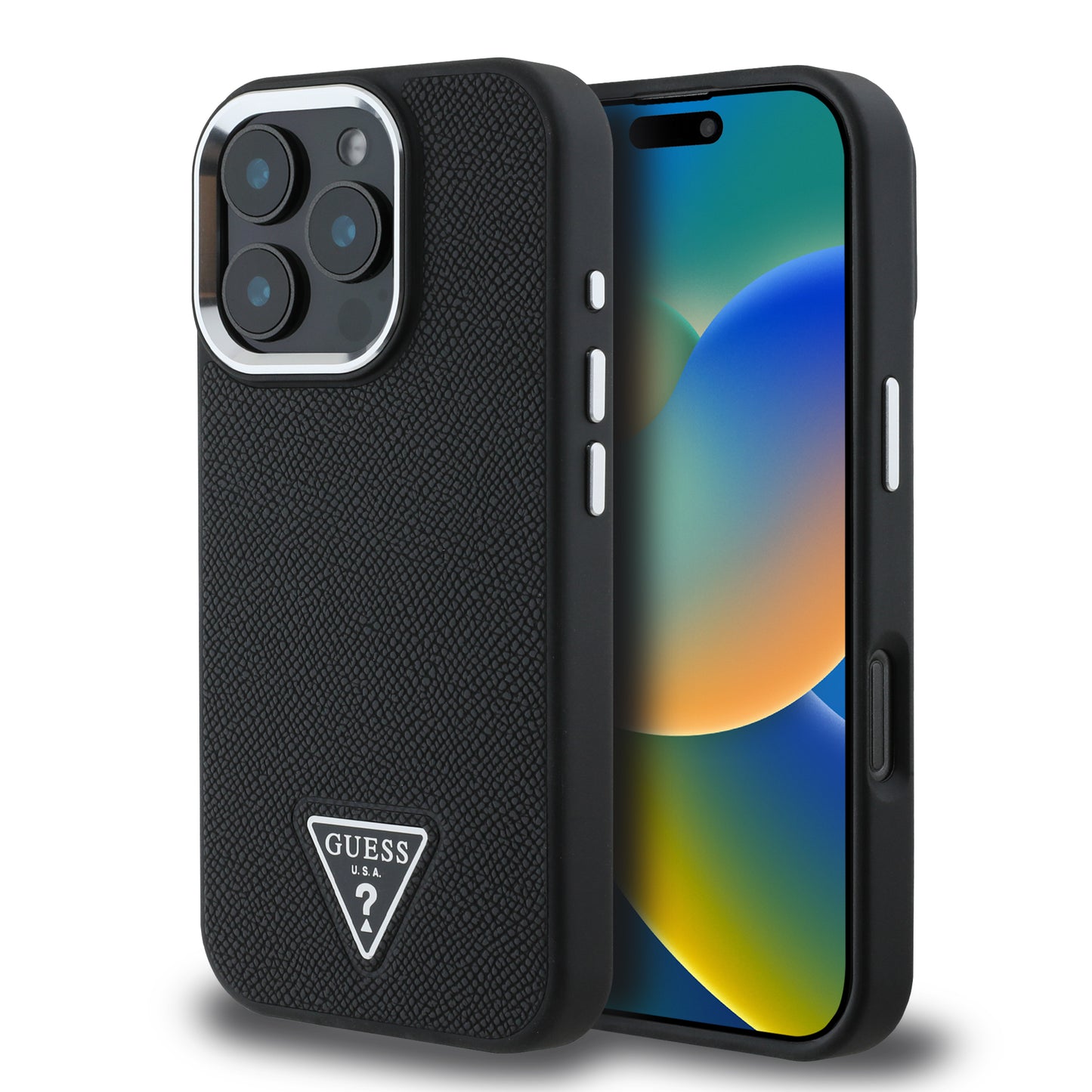 Guess Magsafe “Triangle Logo” Grained Pu Case Θήκη Προστασίας Από Δερματίνη – Iphone 16 Pro (Μαύρο – Guhmp16Lpgtspsk) – Θήκη για κινητό από το PhoneBazaar.gr