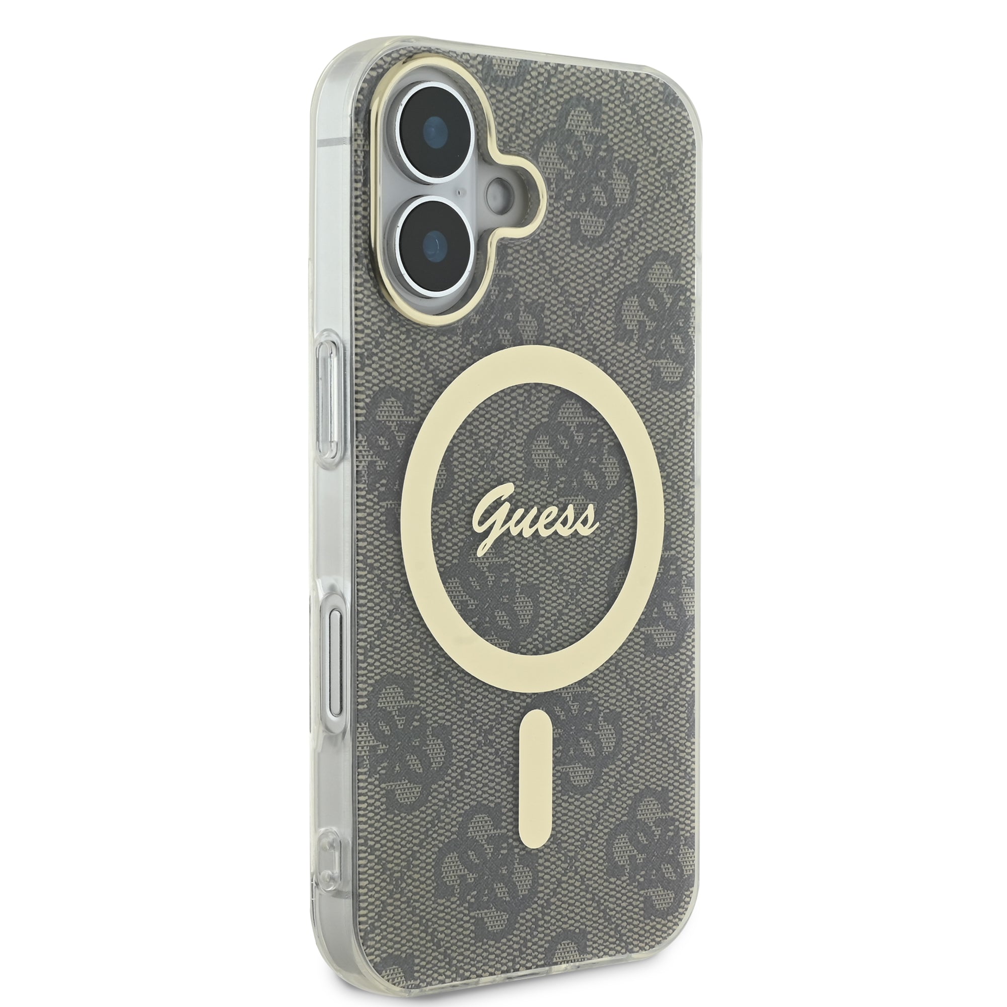 Guess Magsafe “4G Logο” Hard Case Ημιδιάφανη Θήκη προστασίας από σκληρό πλαστικό – iPhone 16 (Διάφανο/Καφέ – GUHMP16SH4STW)