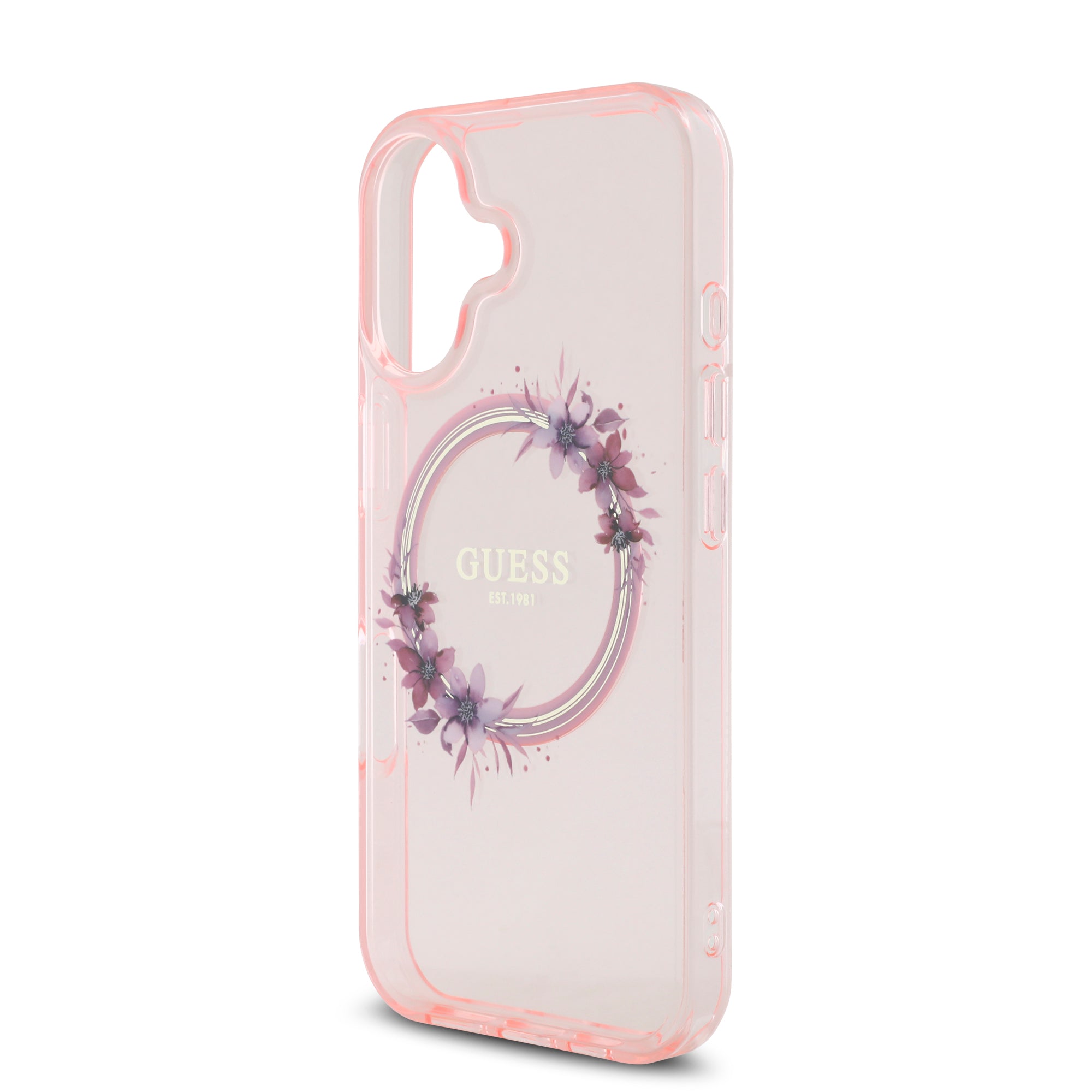 Guess Magsafe “Flower Wreath” Hard Case Θήκη προστασίας από σκληρό πλαστικό – iPhone 16 (Ροζ – GUHMP16SHFWFCP)