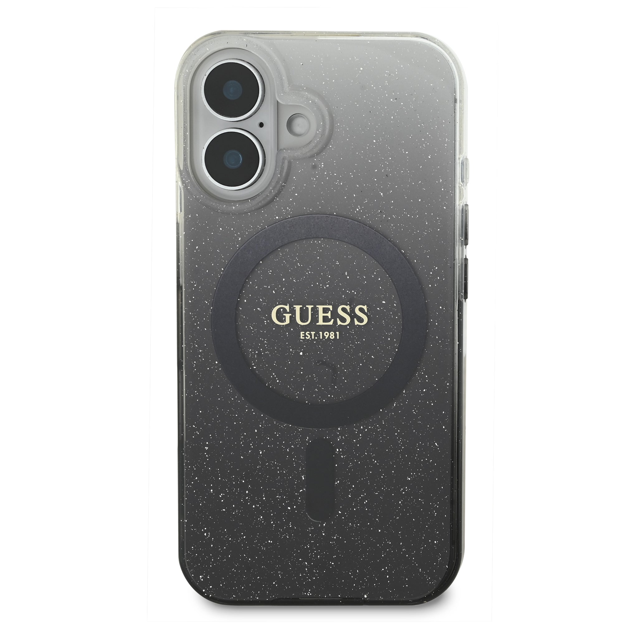 Guess Magsafe “Glitter Gradient” Hard Case Θήκη προστασίας από σκληρό πλαστικό – iPhone 16 (Μαύρο – GUHMP16SHGRCELK)