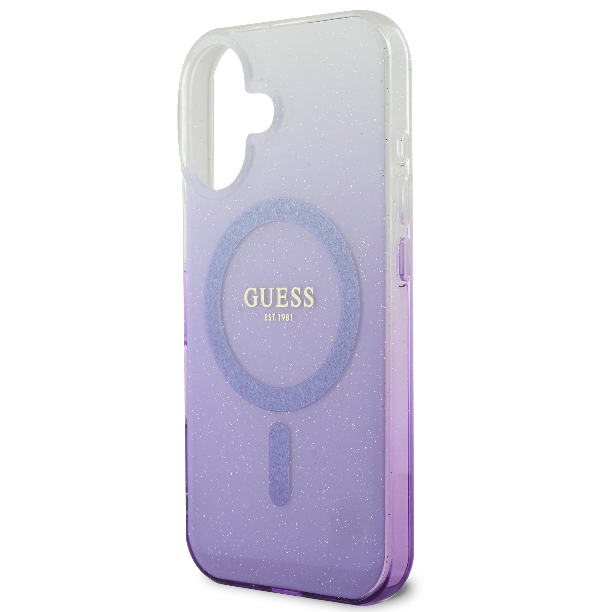Guess Magsafe “Glitter Gradient” Hard Case Θήκη προστασίας από σκληρό πλαστικό – iPhone 16 (Μωβ – GUHMP16SHGRCELU)