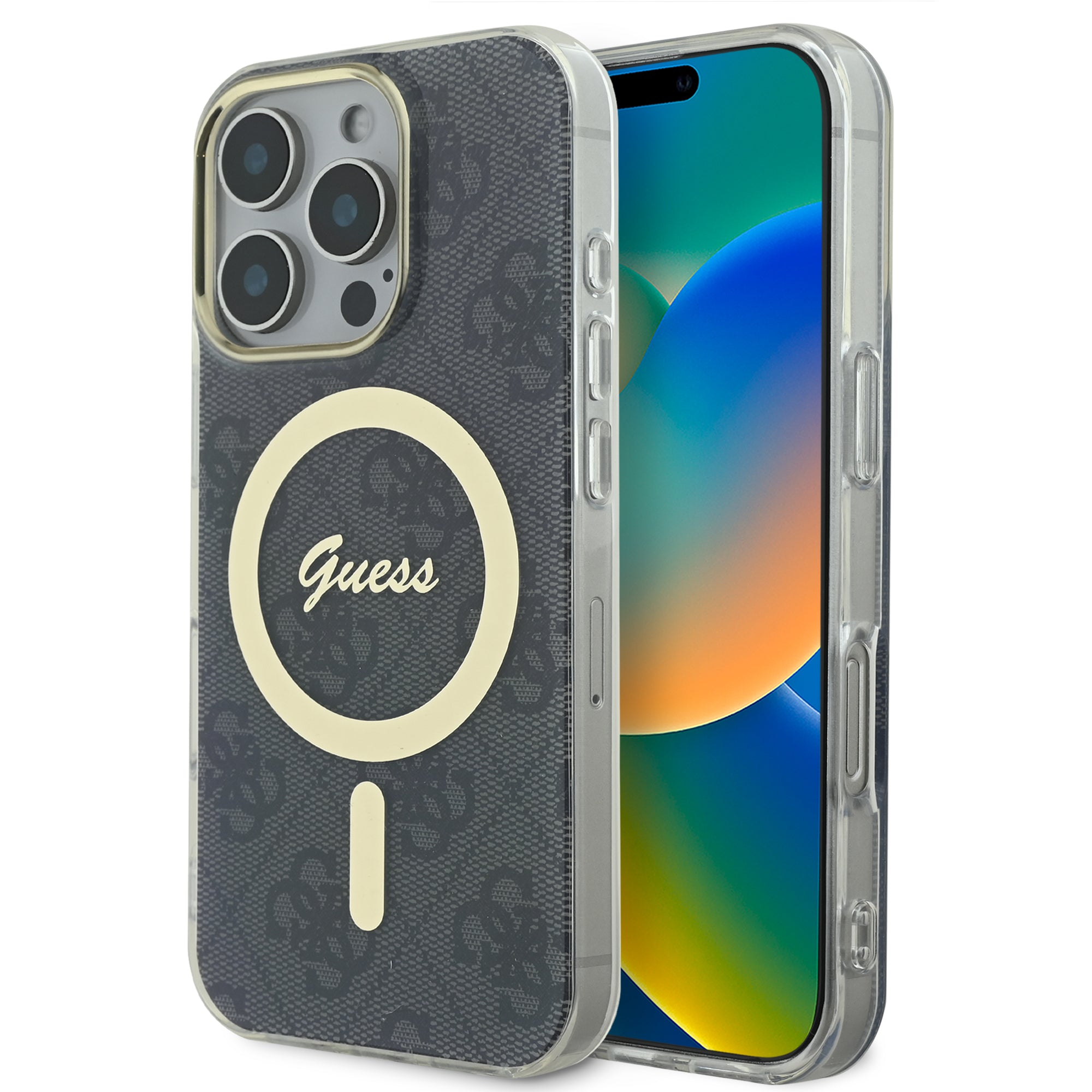 Guess Magsafe “4G Logο” Hard Case Ημιδιάφανη Θήκη προστασίας από σκληρό πλαστικό – iPhone 16 Pro Max (Διάφανο/Μαύρο – GUHMP16XH4STK) – PhoneBazaar