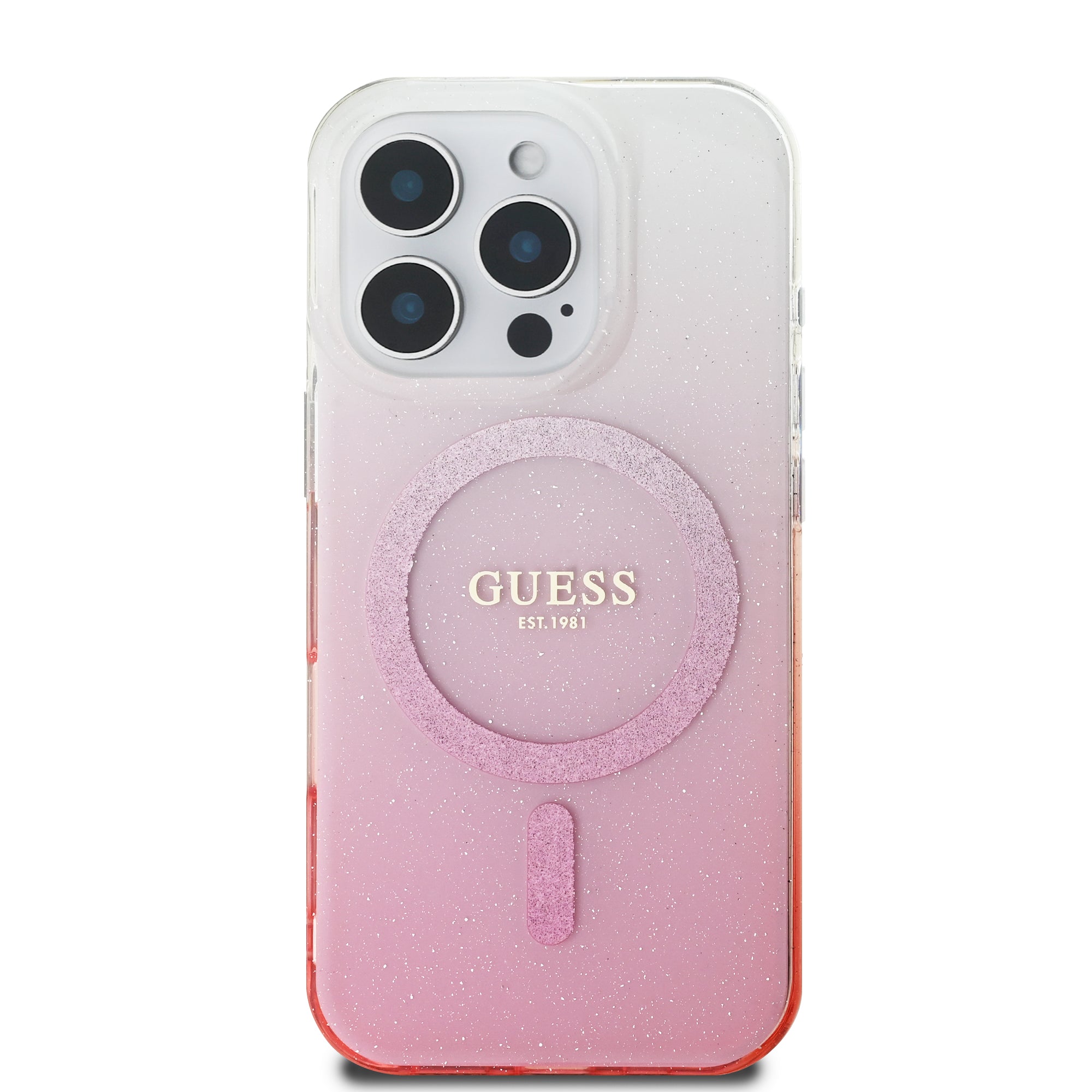 Guess Magsafe “Glitter Gradient” Hard Case Θήκη προστασίας από σκληρό πλαστικό – iPhone 16 Pro Max (Ροζ – GUHMP16XHGRCELP)