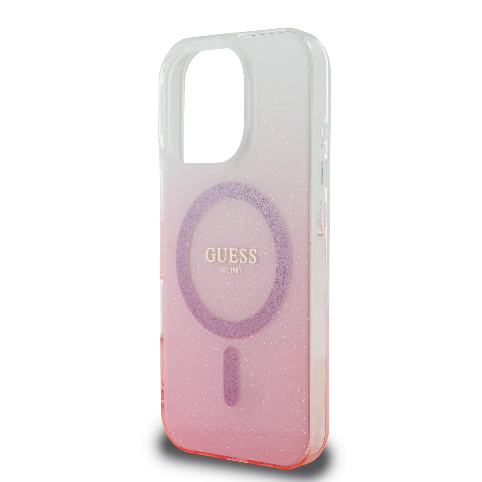 Guess Magsafe “Glitter Gradient” Hard Case Θήκη προστασίας από σκληρό πλαστικό – iPhone 16 Pro Max (Ροζ – GUHMP16XHGRCELP)