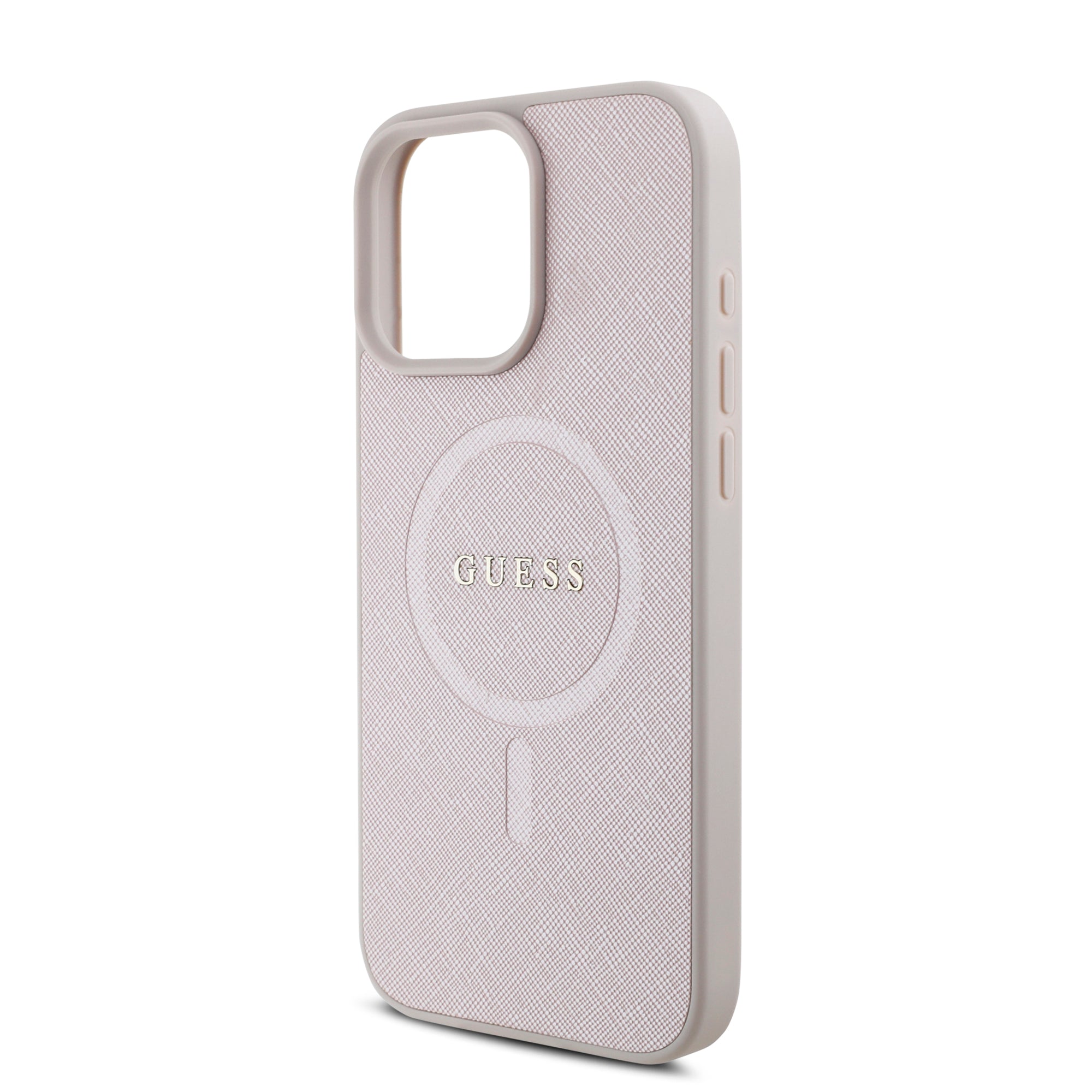 Guess Magsafe “Saffiano Collection" Hard Case Θήκη προστασίας από δερματίνη – iPhone 16 Pro Max (Ροζ – GUHMP16XPSAHMCP)
