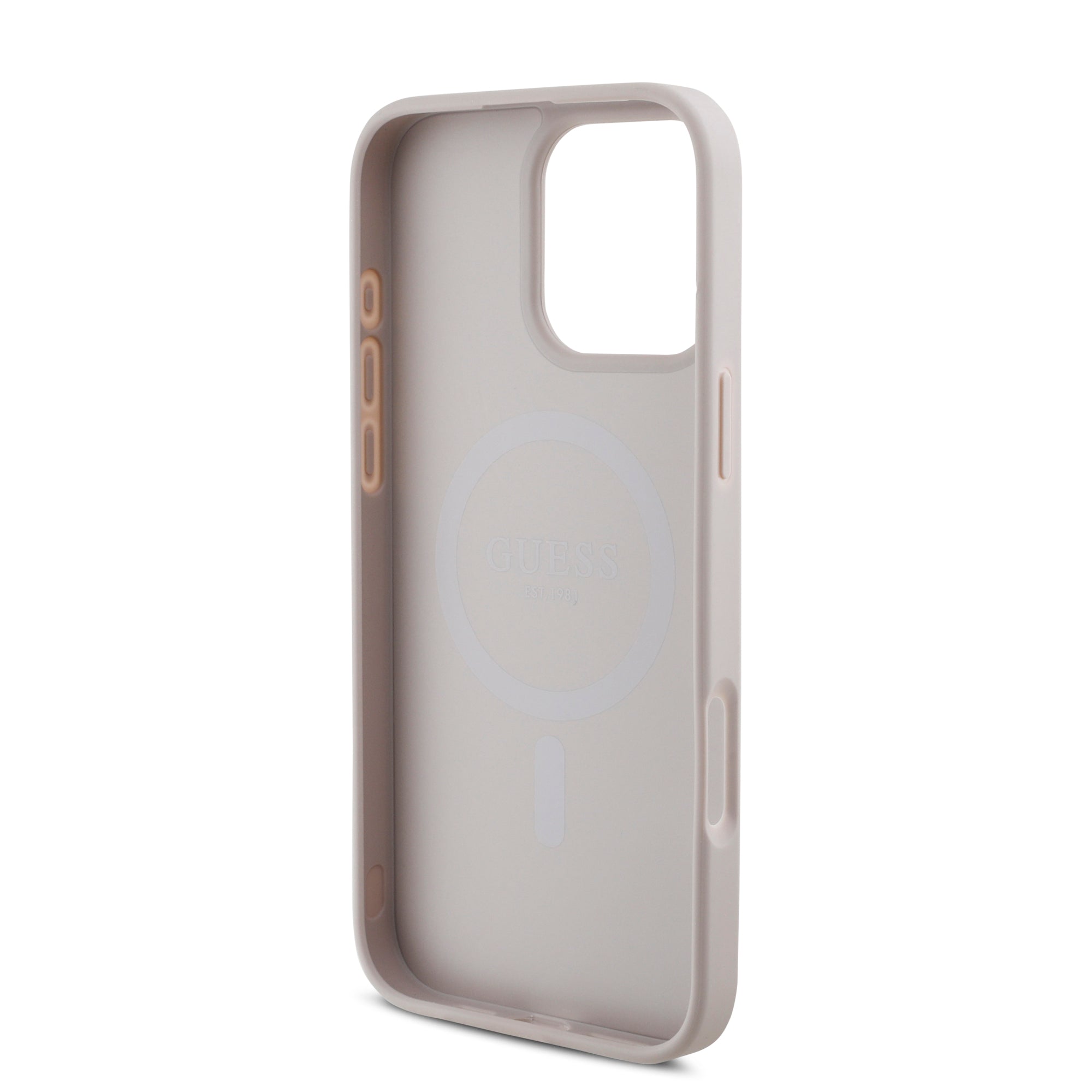 Guess Magsafe “Saffiano Collection" Hard Case Θήκη προστασίας από δερματίνη – iPhone 16 Pro Max (Ροζ – GUHMP16XPSAHMCP)