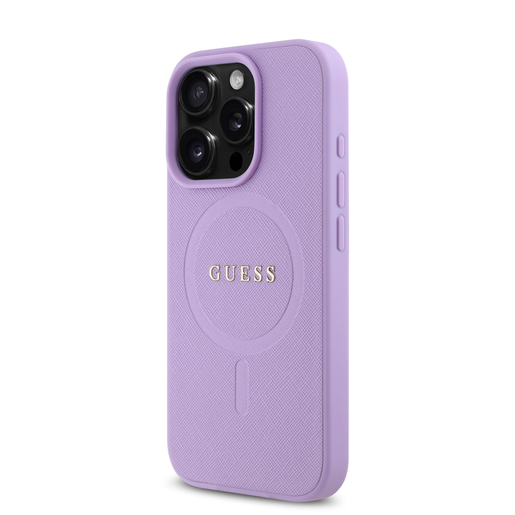 Guess Magsafe “Saffiano Collection" Hard Case Θήκη προστασίας από δερματίνη – iPhone 16 Pro Max (Μωβ – GUHMP16XPSAHMCU)