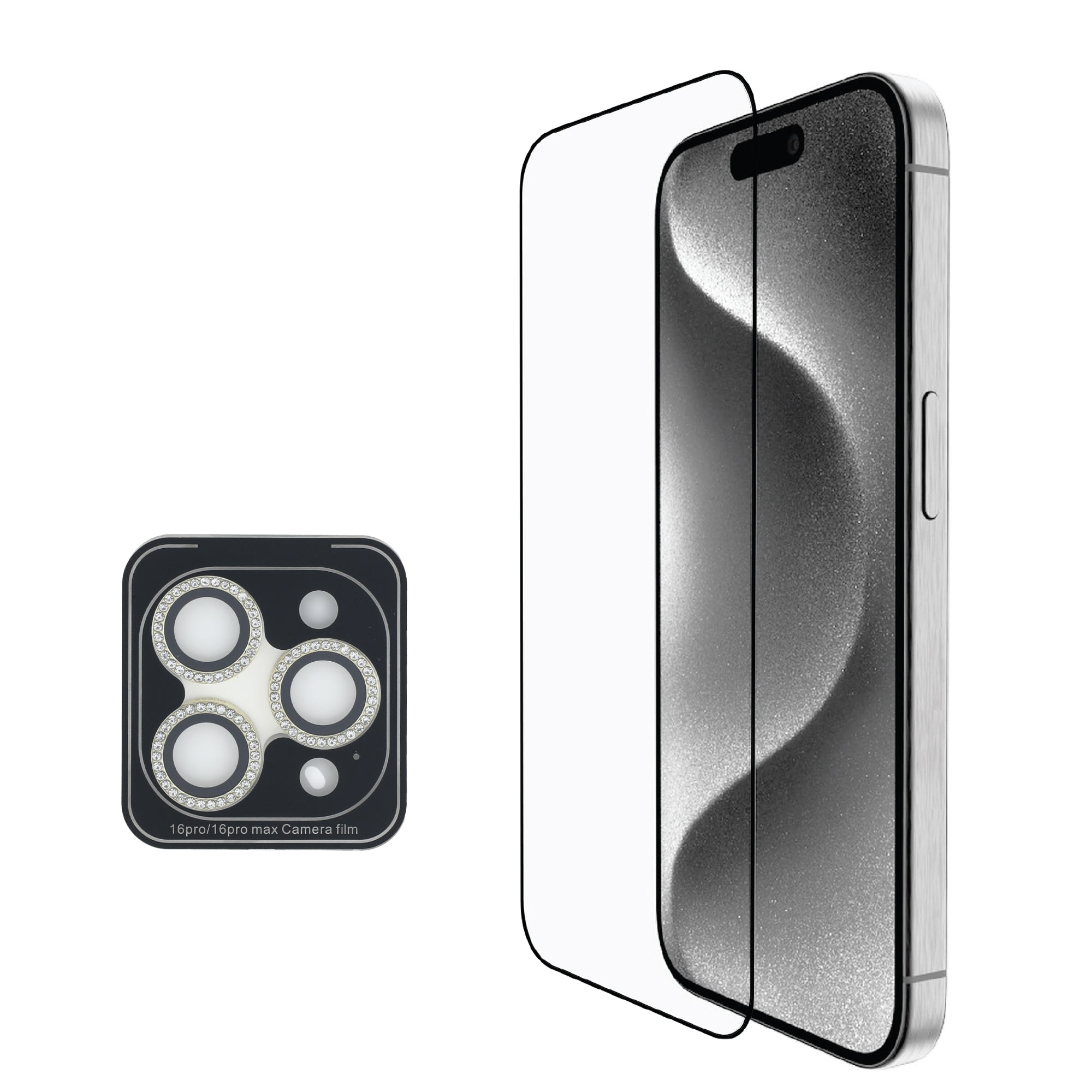 Guess IML Magsafe Case “Rhinestone Gold Lens + Screen” Θήκη προστασίας από σκληρό πλαστικό – iPhone 16 Pro Max (Clear/Glitter – GUOBPLTP16XHCMCGT)