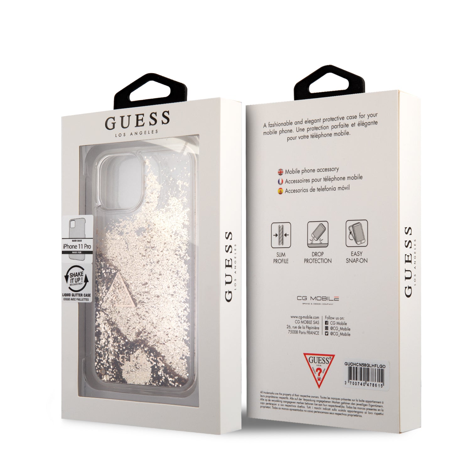 Guess “4G Logo Collection” Θηκη Προστασιας – iPhone 11 Pro (Clear/Glitter Gold)