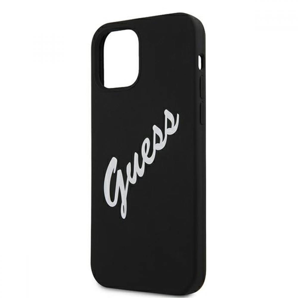 Guess "Vintage Script Logo Collection" Σκληρή Θήκη προστασίας από σιλικόνη – iPhone 12 Pro Max (Μαύρο/Λευκό)