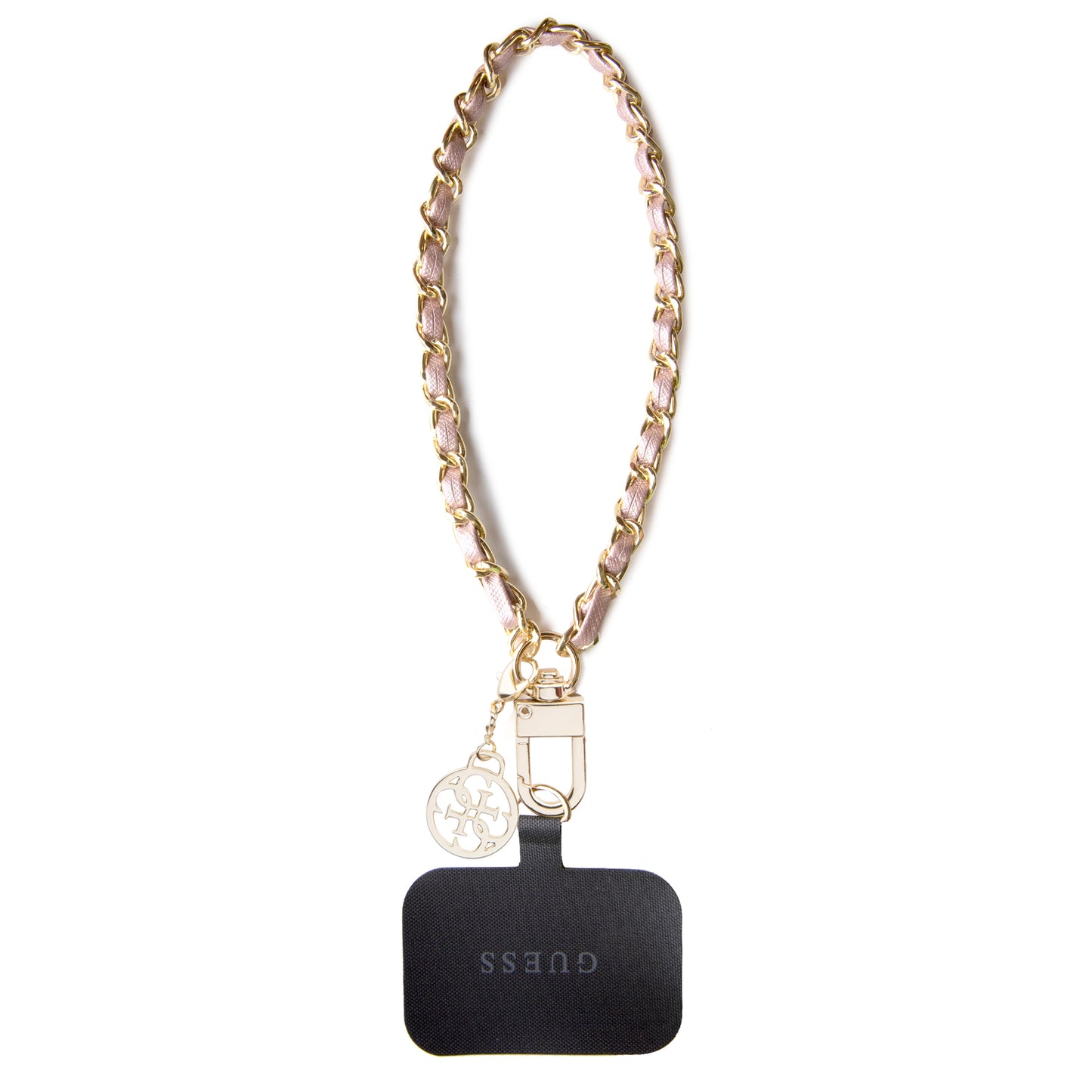 Guess "4G Logo" Hand Saffiano / Chain Strap Universal Αλυσίδα Κινητού Συμβατή Με Κάθε Τύπο Θήκης (Ροζ / Χρυσή – Guouchsamc4P) – Θήκη για κινητό από το PhoneBazaar.gr