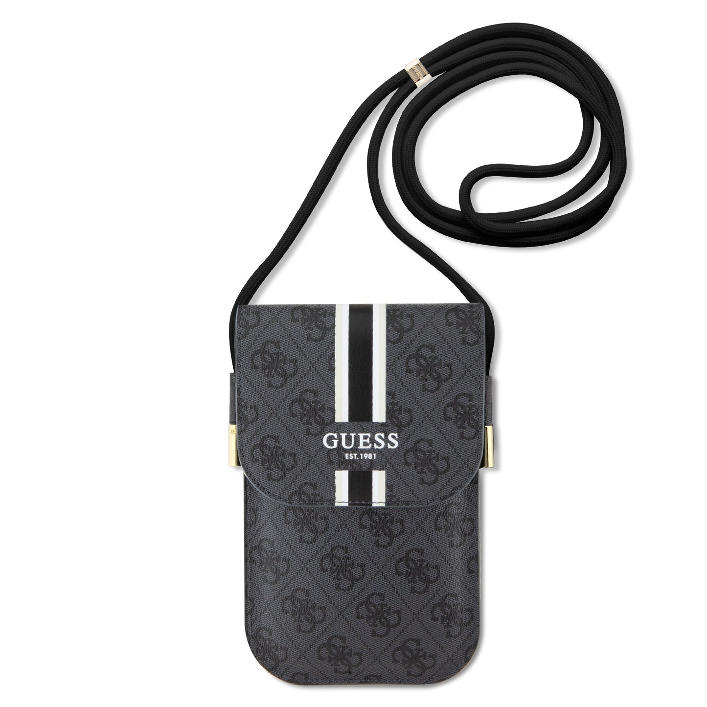 Guess “Us Wallet 4G Stripes” Pouch With Cord Τσαντάκι Κατάλληλο Για Smartphone Small / Medium (170X95Mm) Με Κορδονάκι (Μαύρο – Guowbp4Rpsk) – Θήκη για κινητό από το PhoneBazaar.gr
