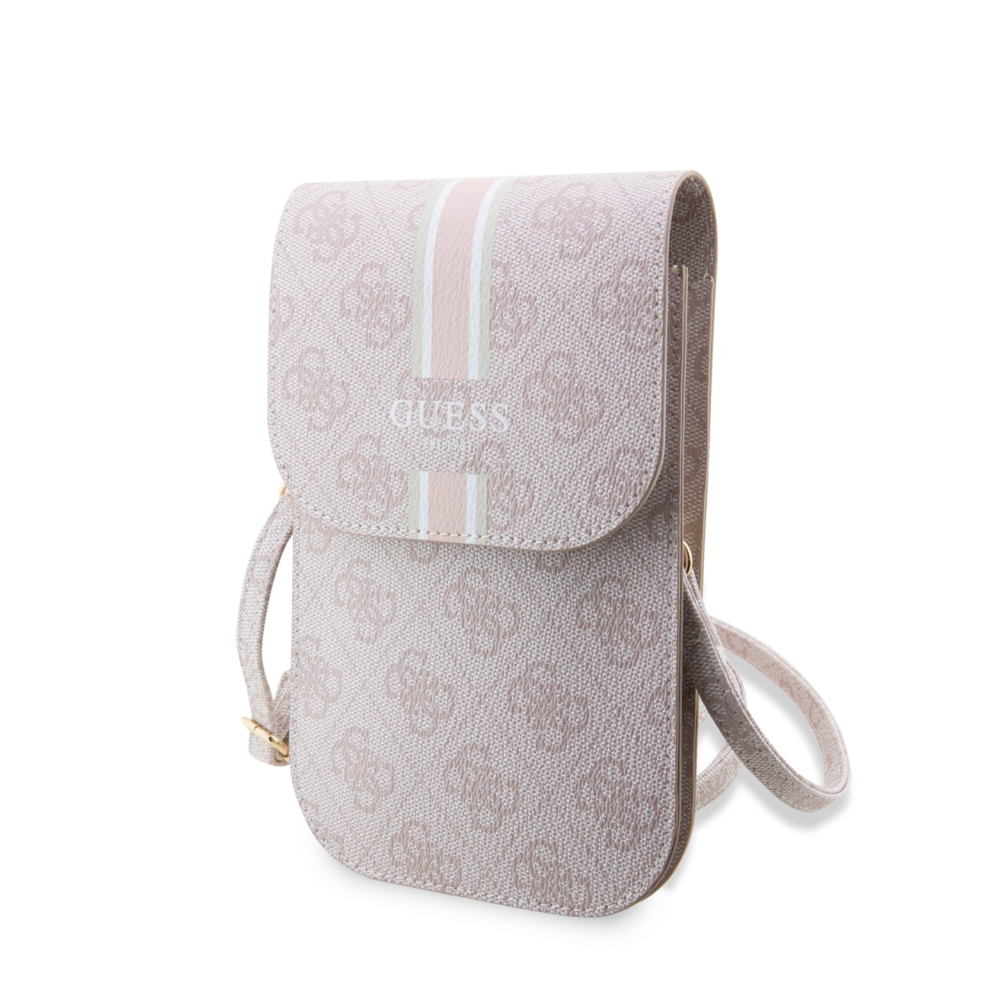 Guess “Wallet 4G Stripes” Pouch With Cord Τσαντάκι Κατάλληλο Για Smartphone Small / Medium (170X95Mm) Με Κορδονάκι (Ροζ – Guwbp4Rpsp) – Θήκη για κινητό από το PhoneBazaar.gr