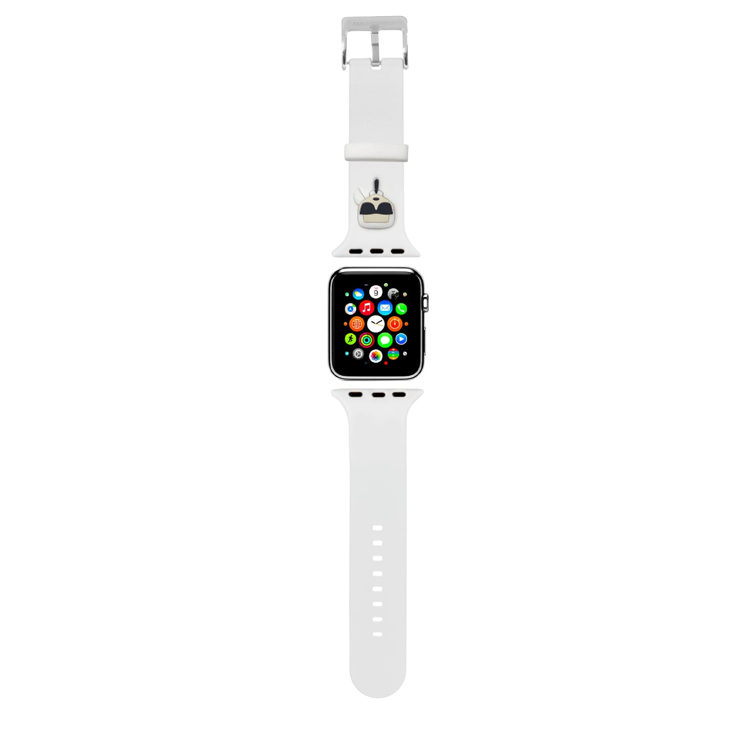 Karl Lagerfeld "Karl'S Head" Collection Λουράκι Για Apple Watch 4/5/6/7/Se 38/40/41Mm (Λευκό - Klawmslkw) – Θήκη για κινητό από το PhoneBazaar.gr