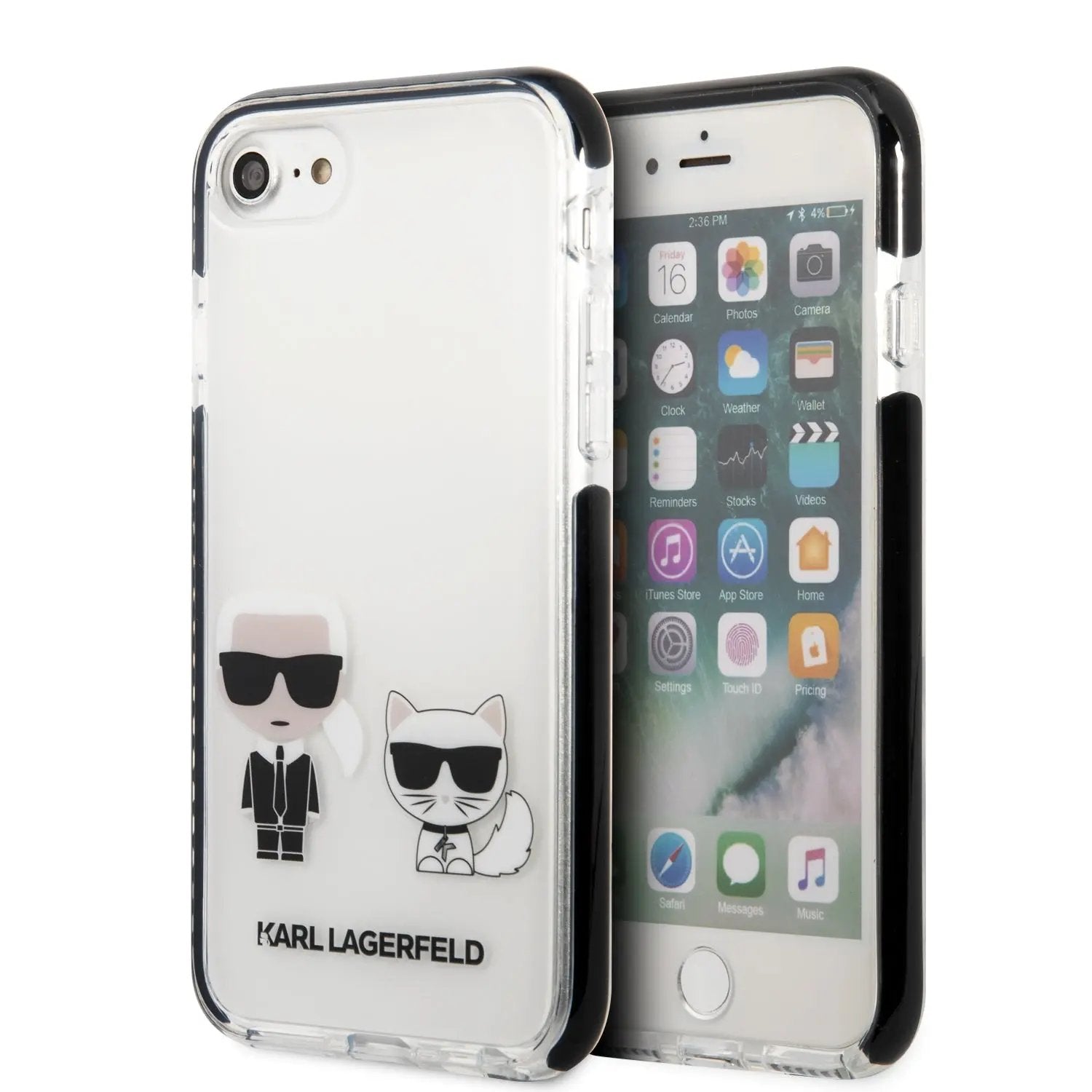 Karl Lagerfeld Ikonik Case “Karl & Choupette” Θήκη προστασίας από σκληρό πλαστικό – iPhone 7/8/SE (Λευκό – KLHCI8TPEKCW) – PhoneBazaar