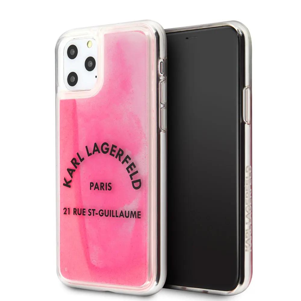 Karl Lagerfeld “St.Guillaume Logo Collection” Glow in the Dark Sand Case Θήκη προστασίας για iPhone 11 Pro (Grey / Pink – KLHCN58GLTRSL) – PhoneBazaar