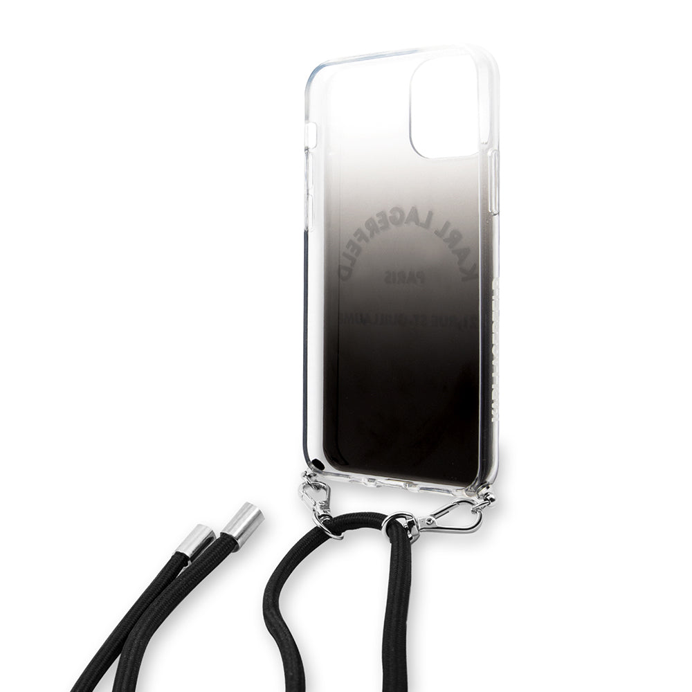 Karl Lagerfeld "St.Guillaume Logo Collection" Gradient Cover Θήκη προστασίας με λουράκι – iPhone 11 Pro (KLHCN58WOGRBK)