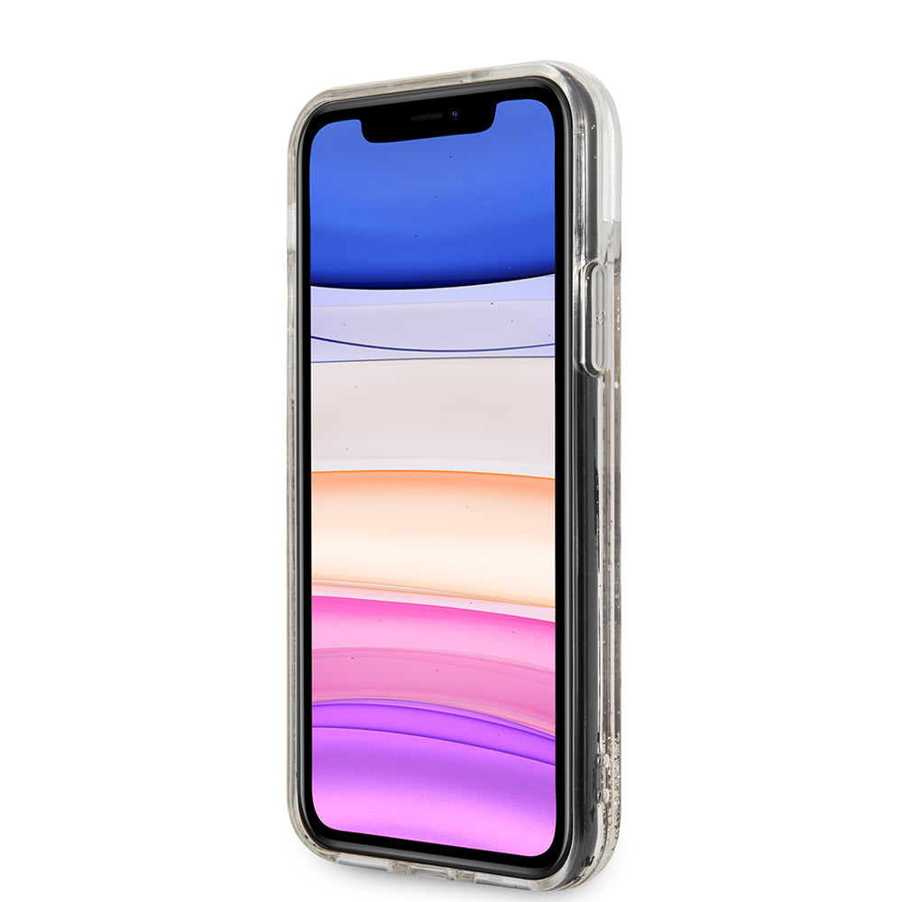 Karl Lagerfeld Liquid Glitter Case Choupette's Heads Θήκη προστασίας – iPhone 11 (Black/Glitter Gold)