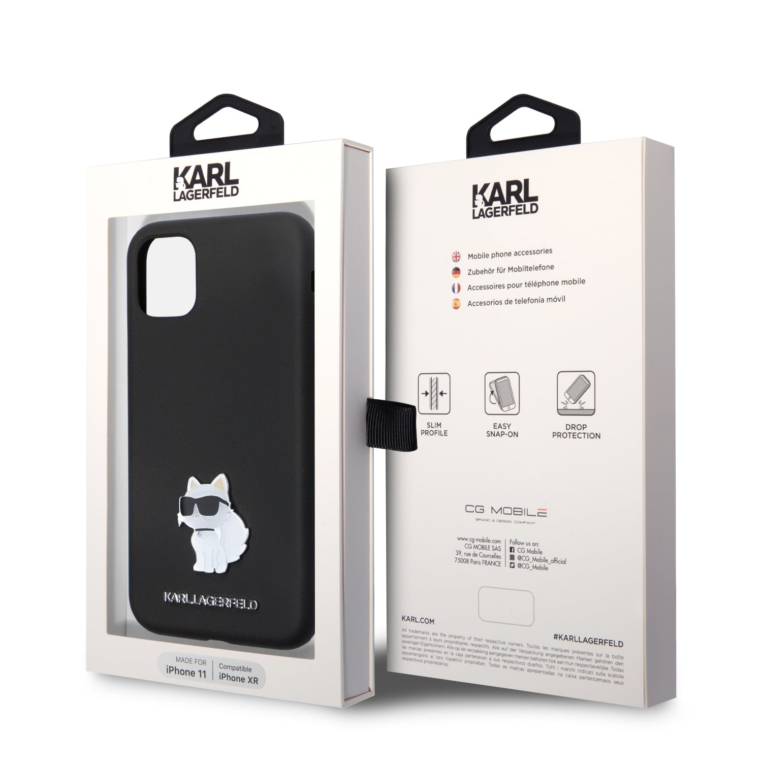 Karl Lagerfeld Choupette Metal Pin Hard Case Θήκη προστασίας από σιλικόνη – iPhone 11 (Black – KLHCN61SMHCNPK)