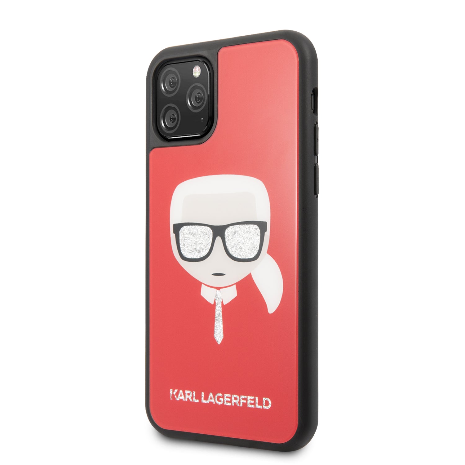 Karl Lagerfeld "Glitter Head" Double Layer Hard Case Θήκη προστασίας – iPhone 11 Pro Max (Red – KLHCN65DLHRE)