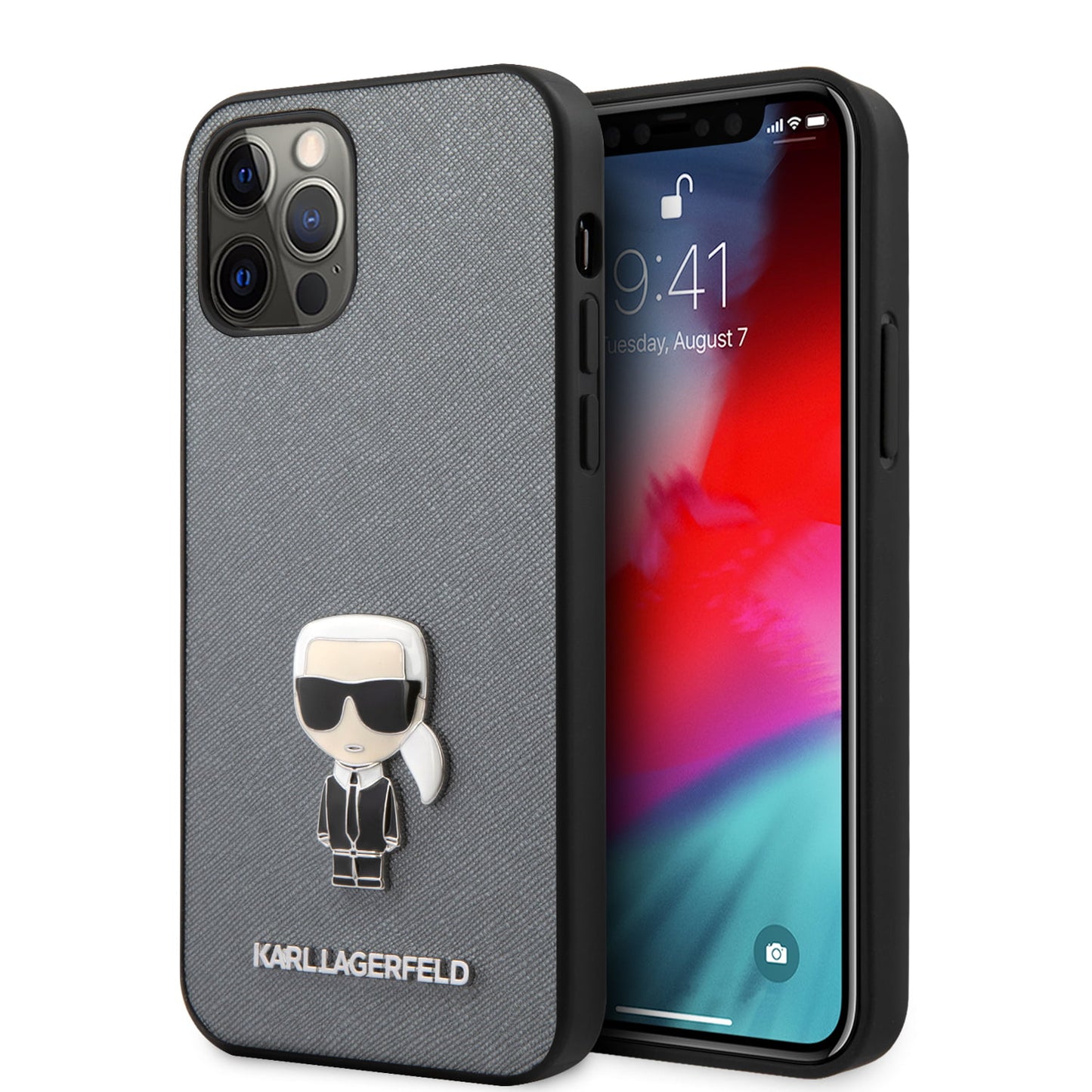 Karl Lagerfeld Ikonik Saffiano Hard Case Θήκη Προστασίας Από Δερματίνη – Iphone 12 Pro Max (Ασημί – Klhcp12Likmssl) – Θήκη για κινητό από το PhoneBazaar.gr