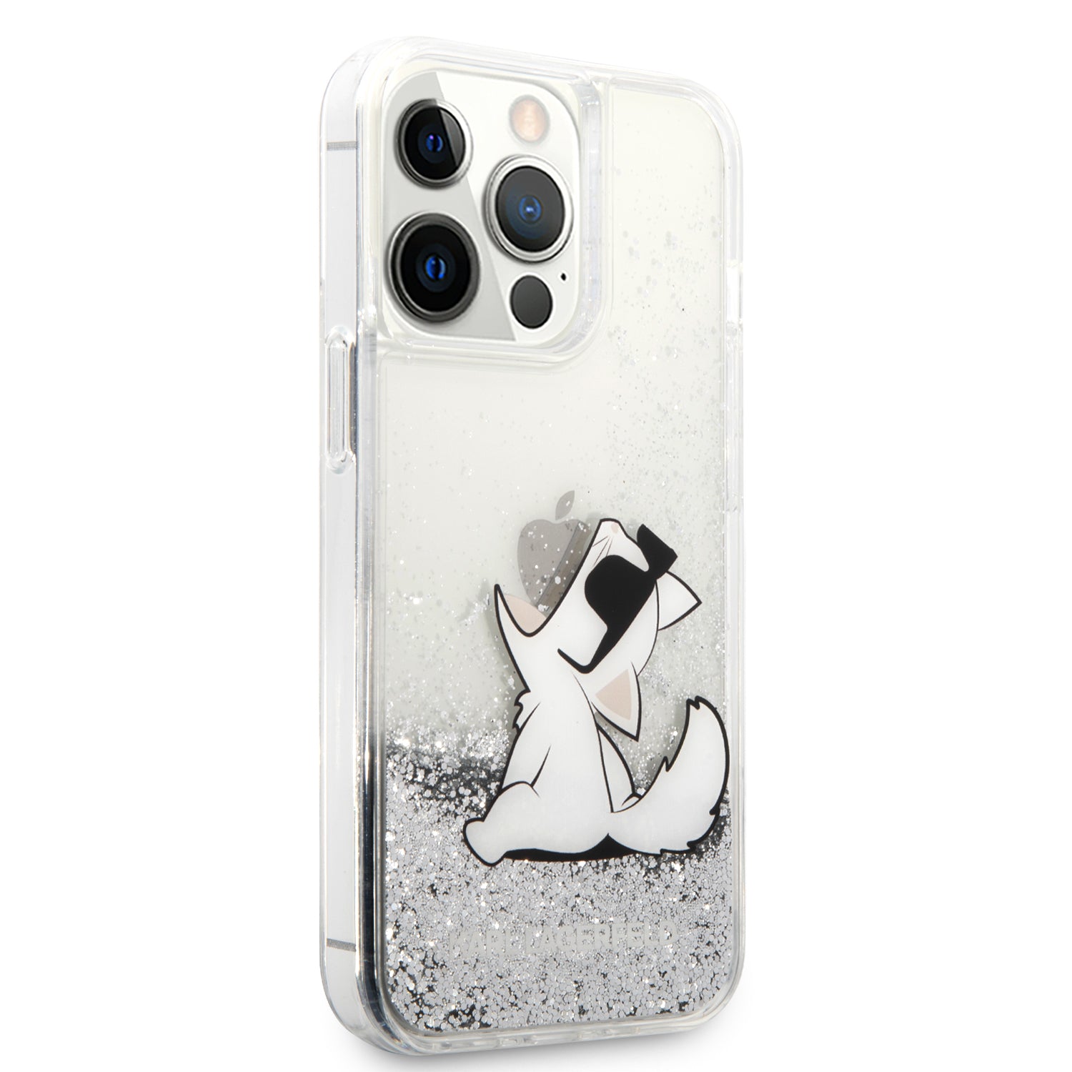 Karl Lagerfeld "Choupette Fun" Hard Case Θήκη προστασίας από σιλικόνη – iPhone 13 Pro (Clear/Glitter Silver)