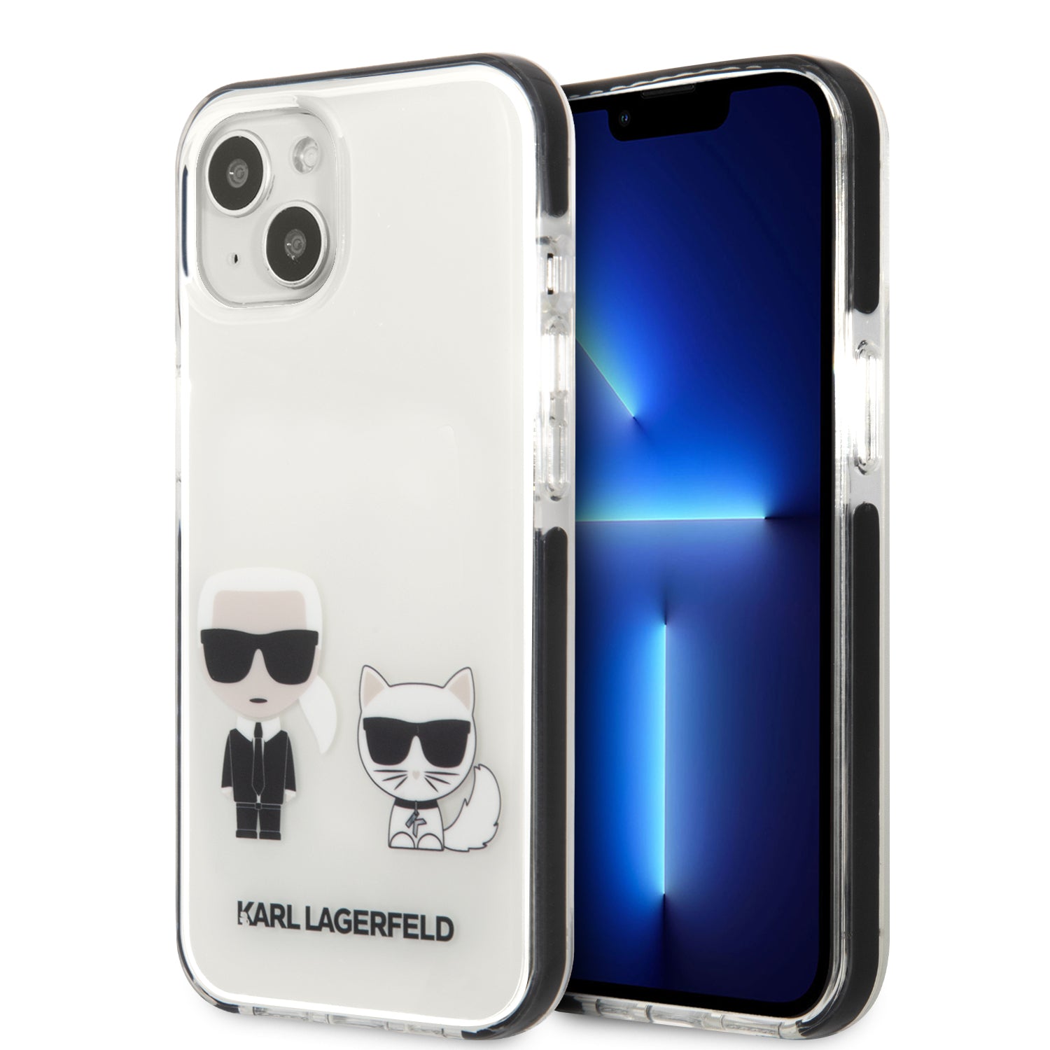 Karl Lagerfeld “ Karl + Choupette” Hard Case Θήκη προστασίας από σιλικόνη – iPhone 13 Mini (Λευκό – KLHCP13STPEKCW) – PhoneBazaar