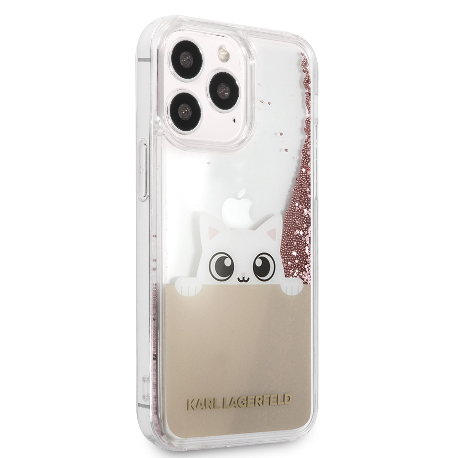 Karl Lagerfeld Liquid Glitter Case "Peek a Boo Cover" Θήκη προστασίας – iPhone 13 Pro Max (Clear/Glitter Pink)