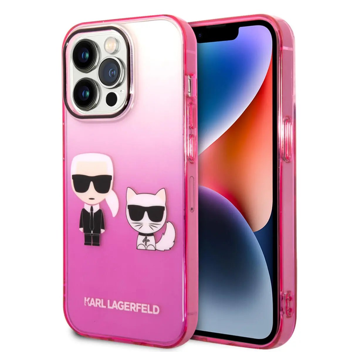 Karl Lagerfeld “karl & Choupette” Back Cover Case Διάφανη Θήκη Προστασίας Απο Liquid Silicone – Iphone 14 Pro (pink) – PhoneBazaar