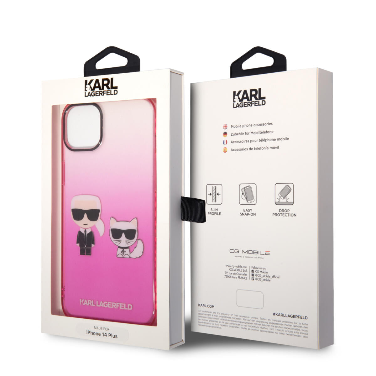 Karl Lagerfeld “Karl & Choupette” Back Cover Case Διάφανη Θήκη προστασίας από Liquid Silicone – iPhone 14 Plus (Pink)